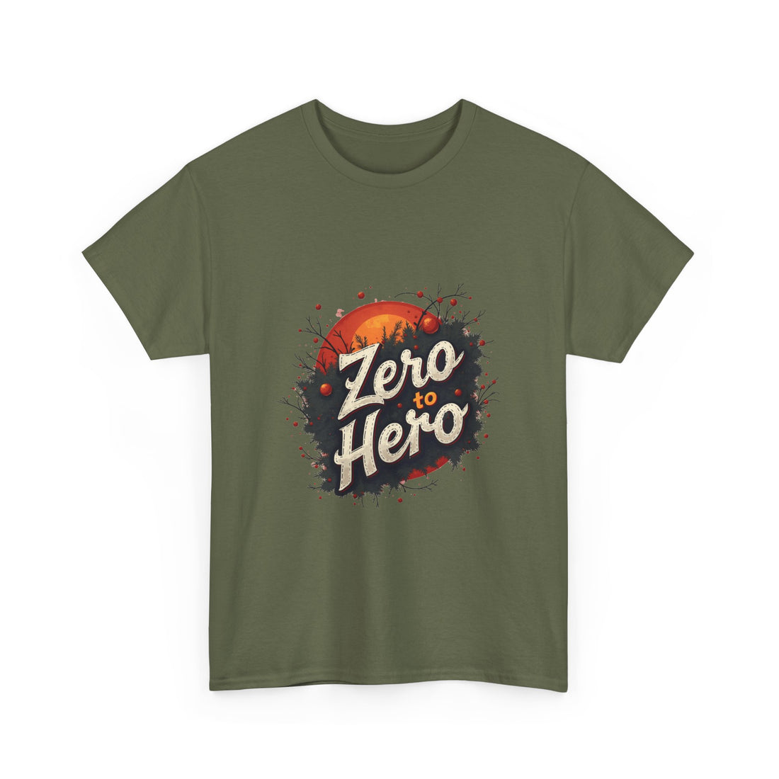 'Zero to Hero' Graphic Retro Sunset Inspirational T-Shirt
