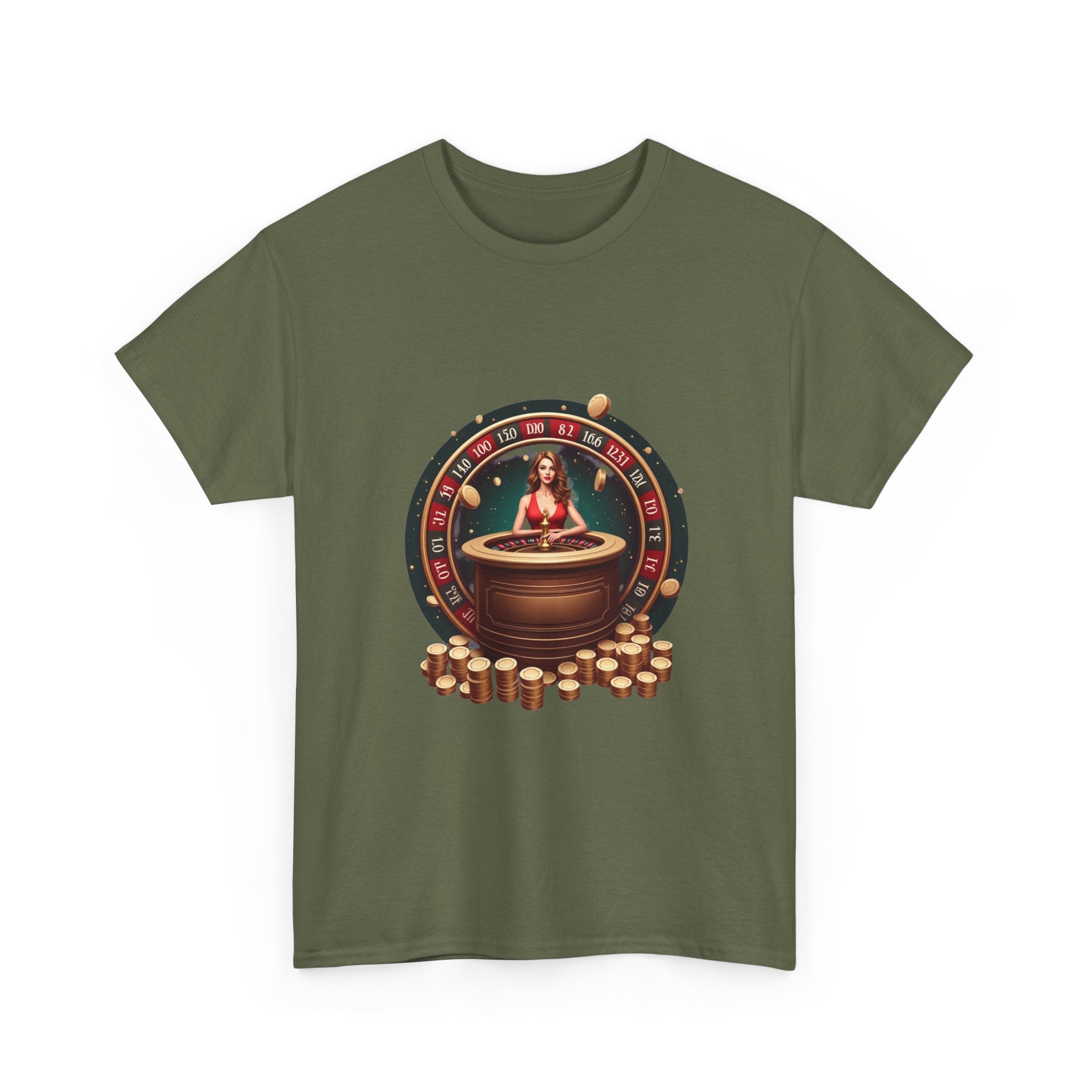 Roulette Goddess Casino Vintage Roulette Wheel & Casino Chips T-Shirt