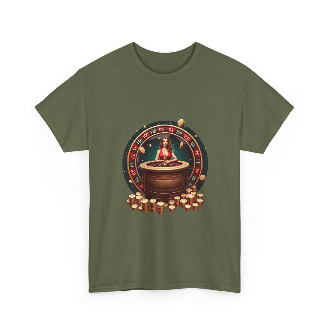 Roulette Goddess Casino Vintage Roulette Wheel & Casino Chips T-Shirt