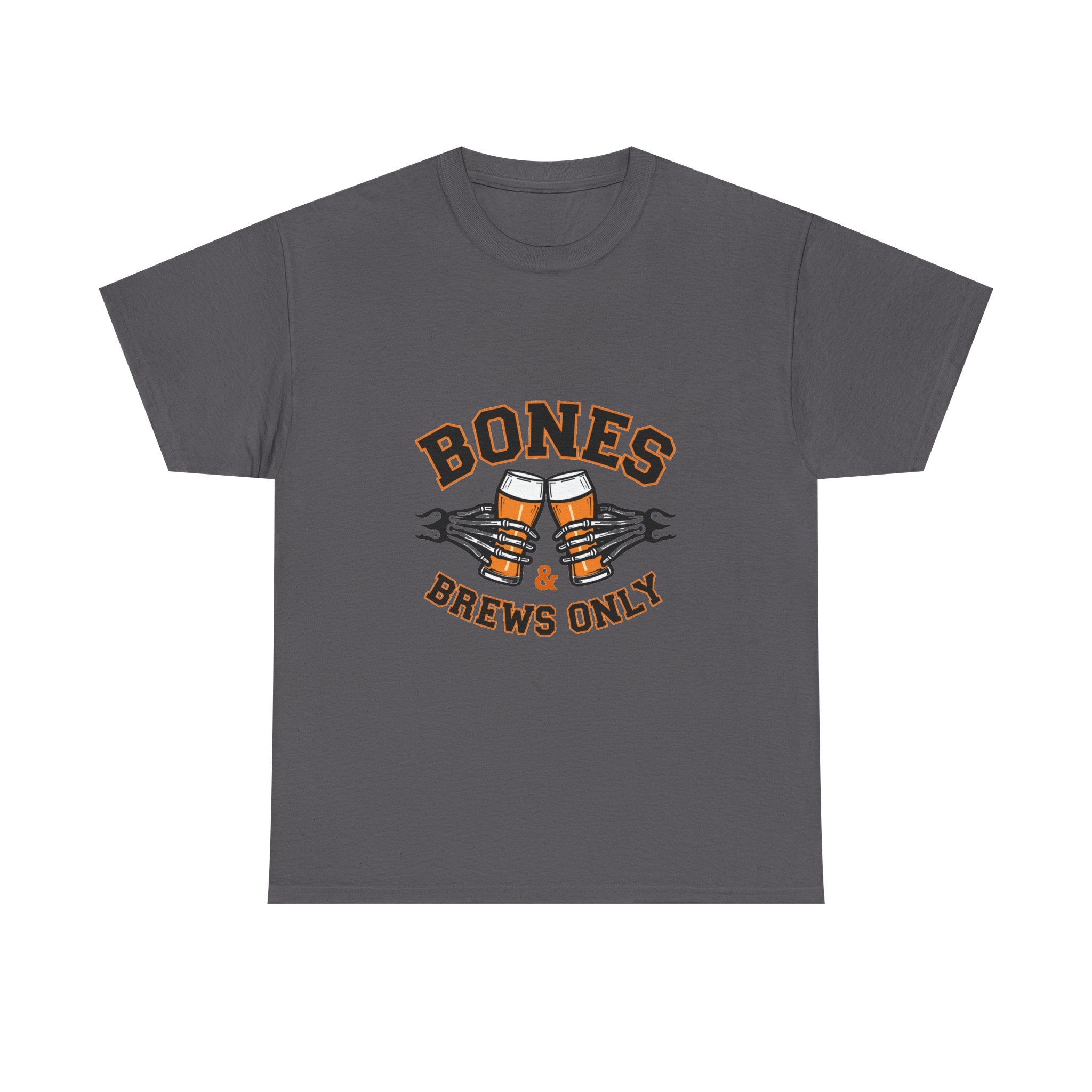 'Bones & Brews Only' Skeleton Beer Graphic T-Shirt