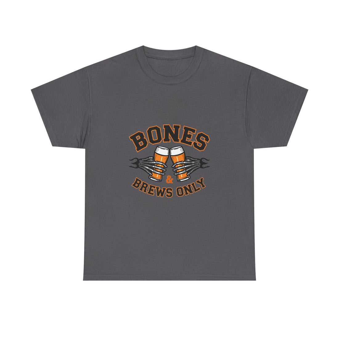 'Bones & Brews Only' Skeleton Beer Graphic T-Shirt