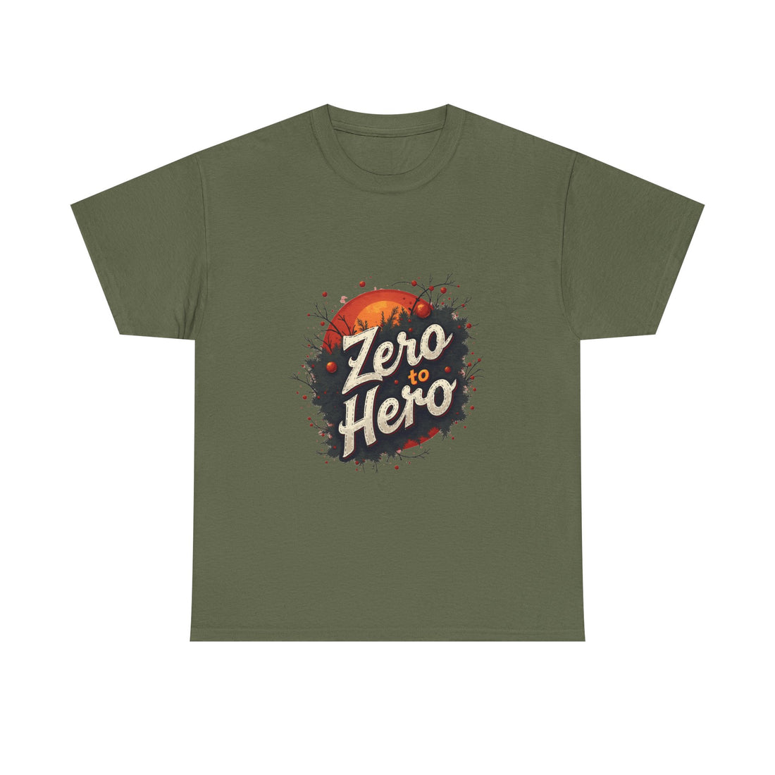 'Zero to Hero' Graphic Retro Sunset Inspirational T-Shirt