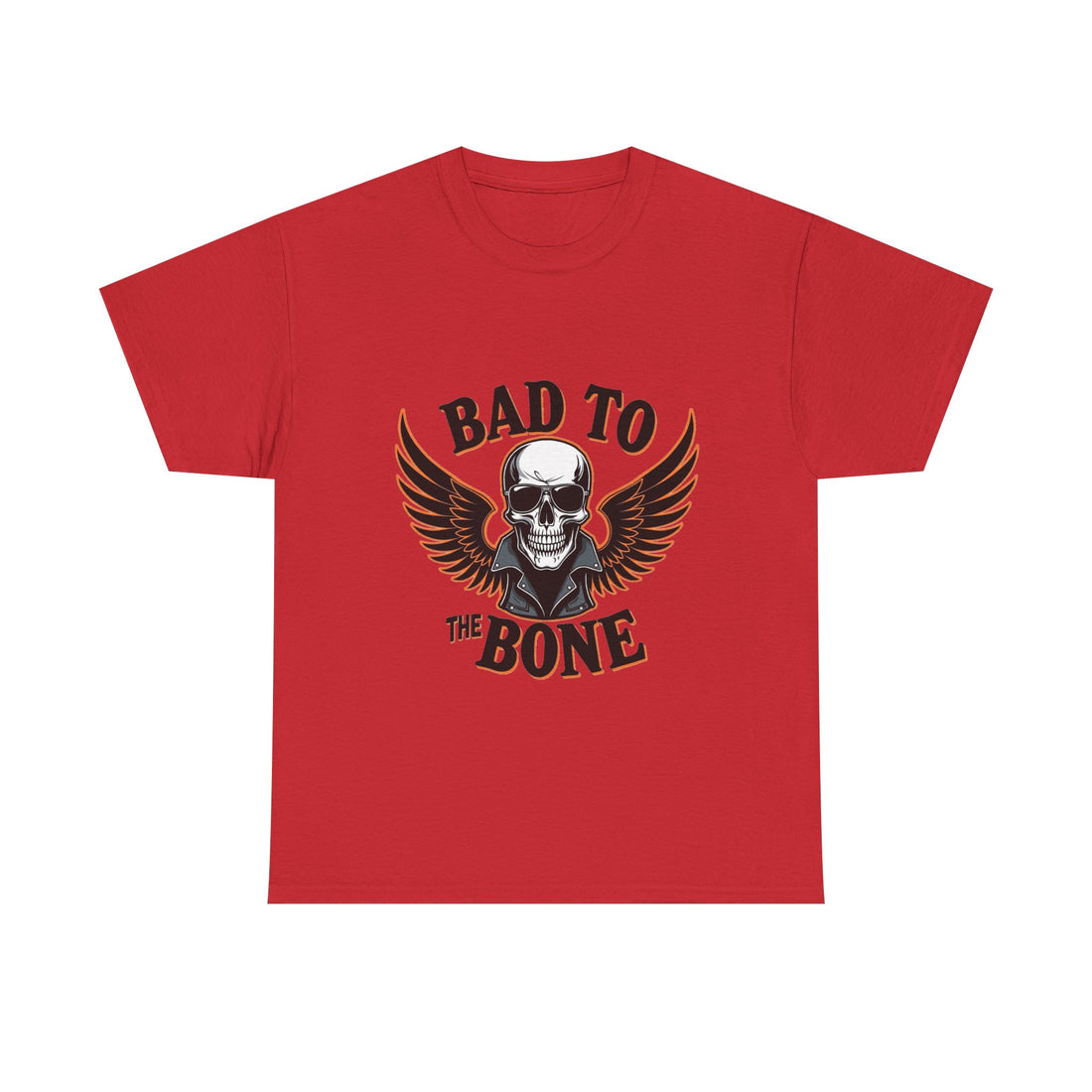 'Bad to the Bone' Skull Vintage Winged Skull Graphic T-Shirt