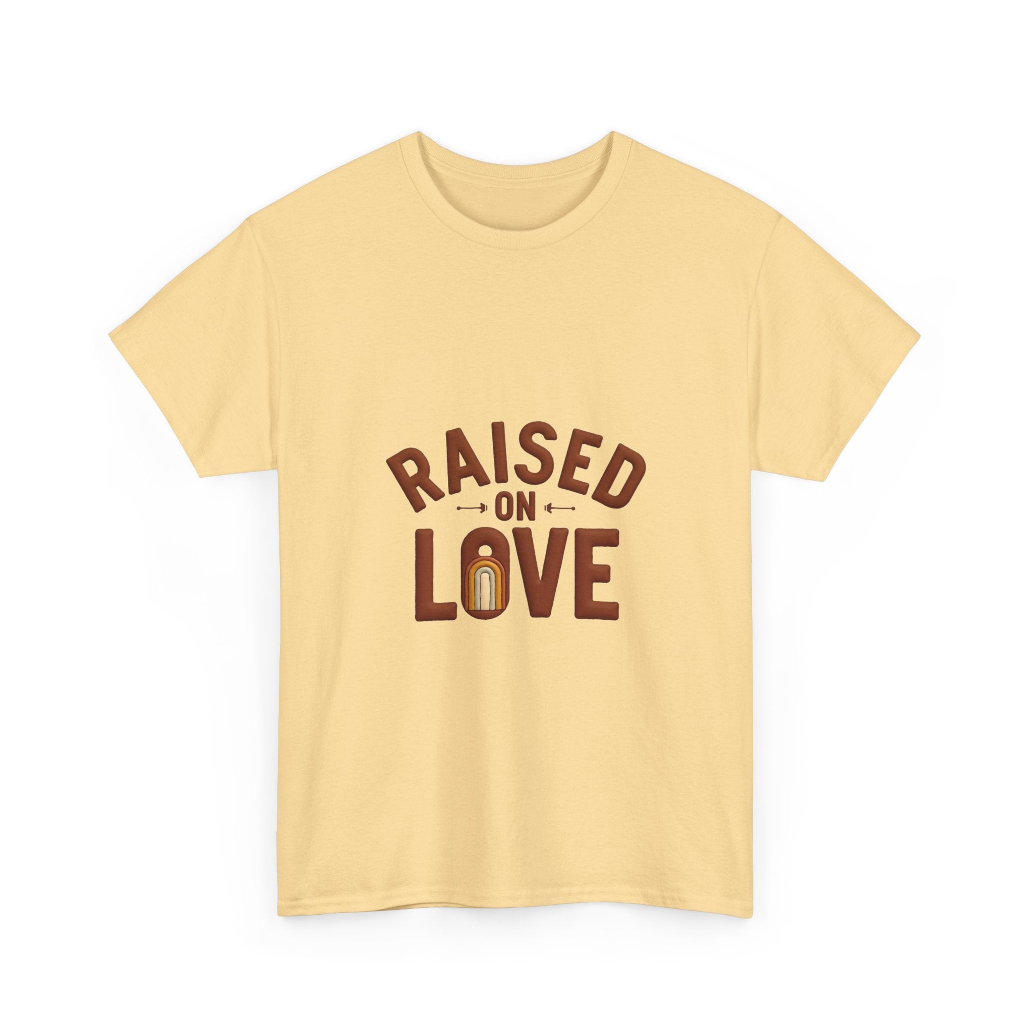 'Raised on Love' T-Shirt Vintage Heart Milk Bottle Graphic T-Shirt