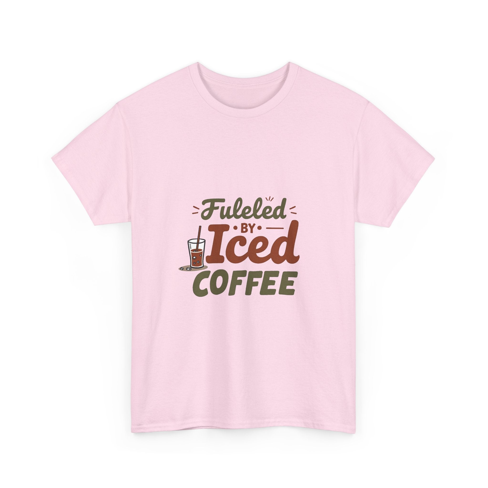 'Fueled by Iced Coffee' Retro Coffee Lover T-Shirt
