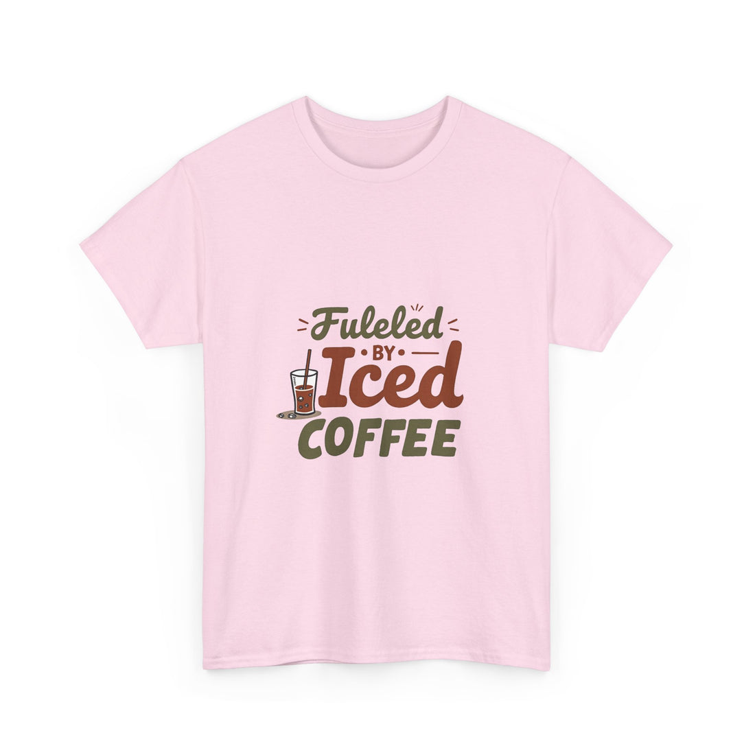 'Fueled by Iced Coffee' Retro Coffee Lover T-Shirt