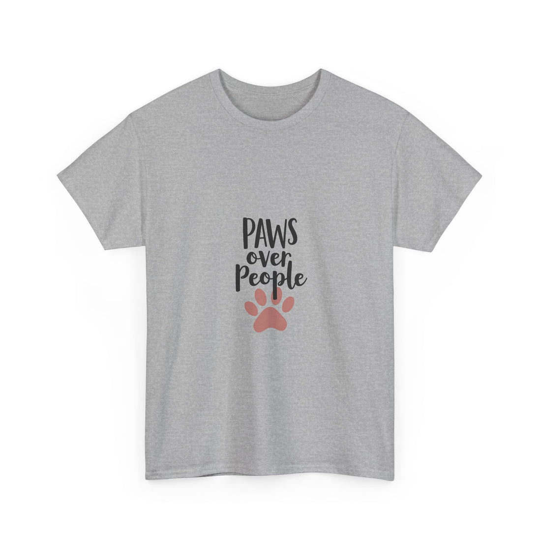 'Paws Over People' Cute Paw Print Pet Lover T-Shirt