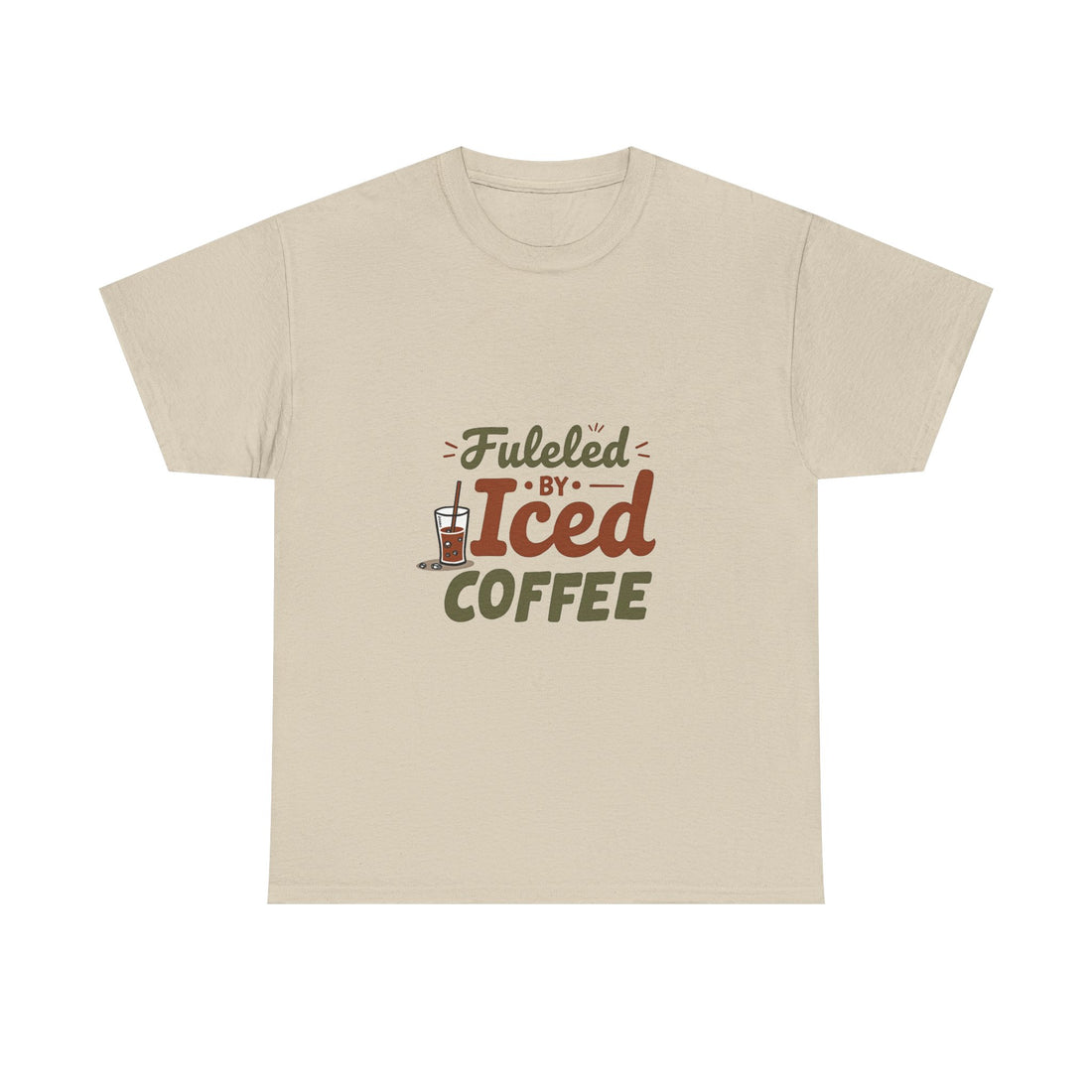 'Fueled by Iced Coffee' Retro Coffee Lover T-Shirt