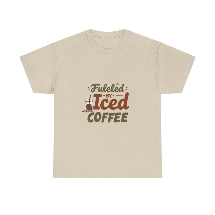 'Fueled by Iced Coffee' Retro Coffee Lover T-Shirt