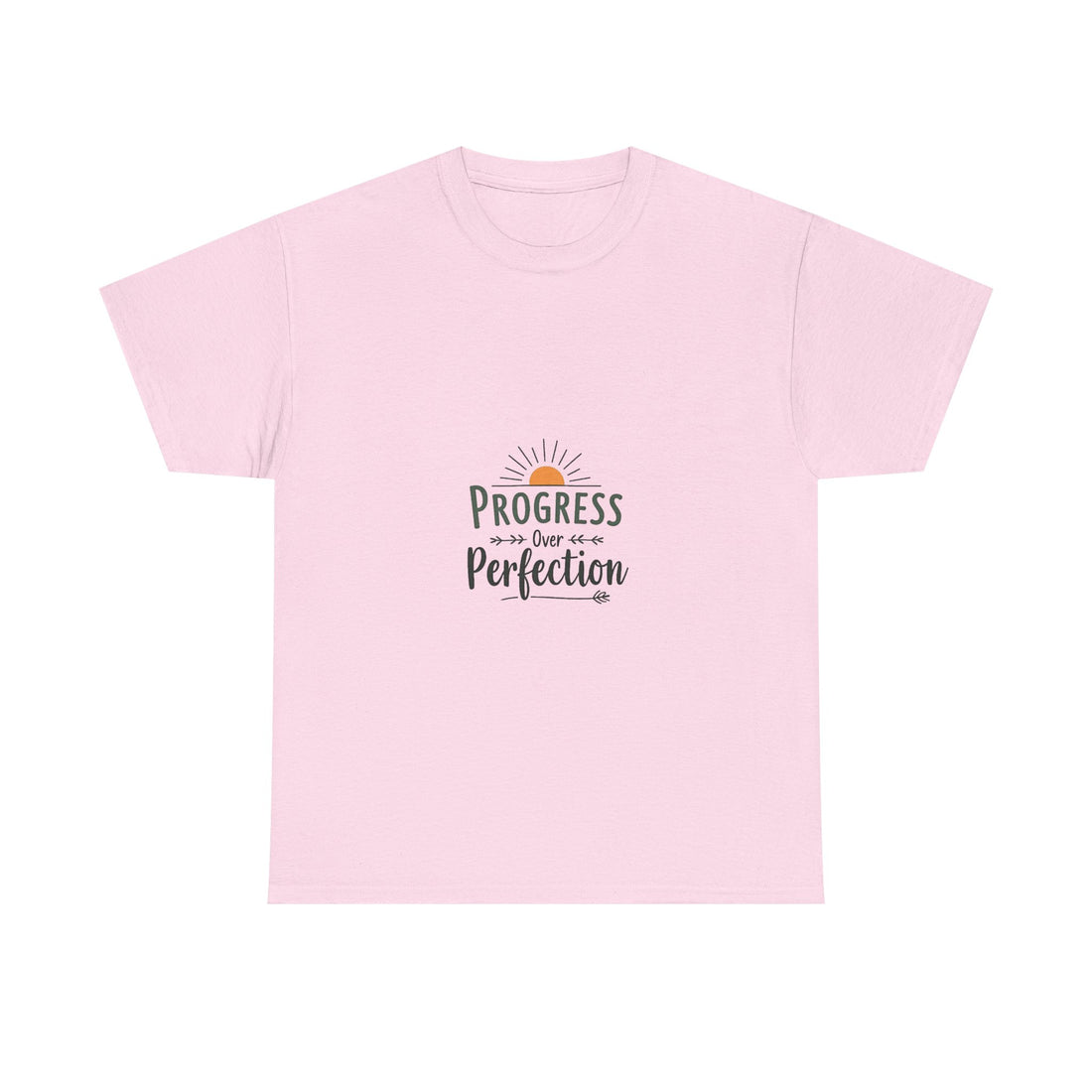 'Progress Over Perfection' Inspirational Sunrise Graphic T-shirt