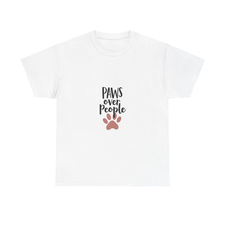 'Paws Over People' Cute Paw Print Pet Lover T-Shirt