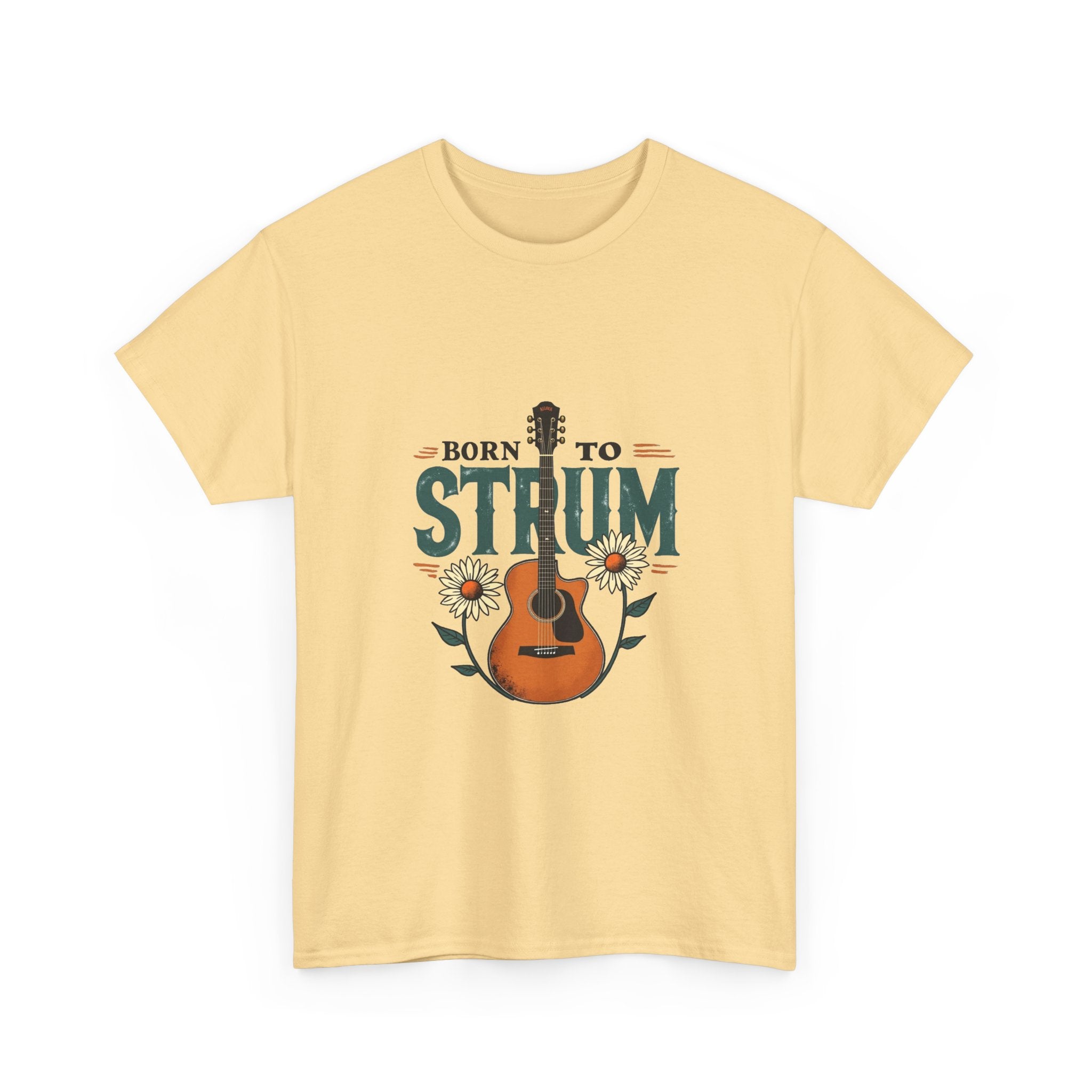 Born to Strum Acoustic Guitar T-Shirt for Musicians & Music Lovers