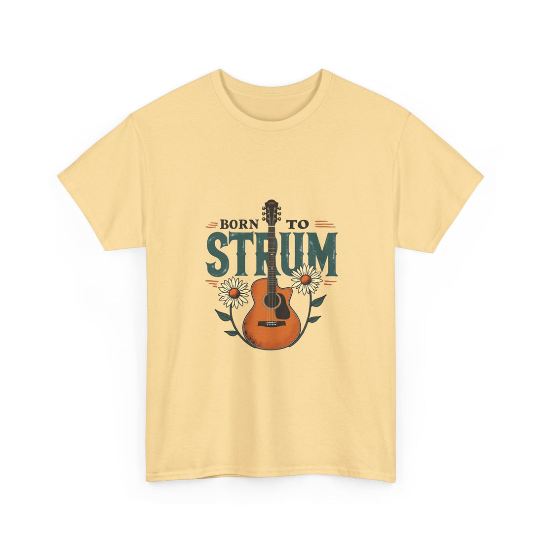Born to Strum Acoustic Guitar T-Shirt for Musicians & Music Lovers