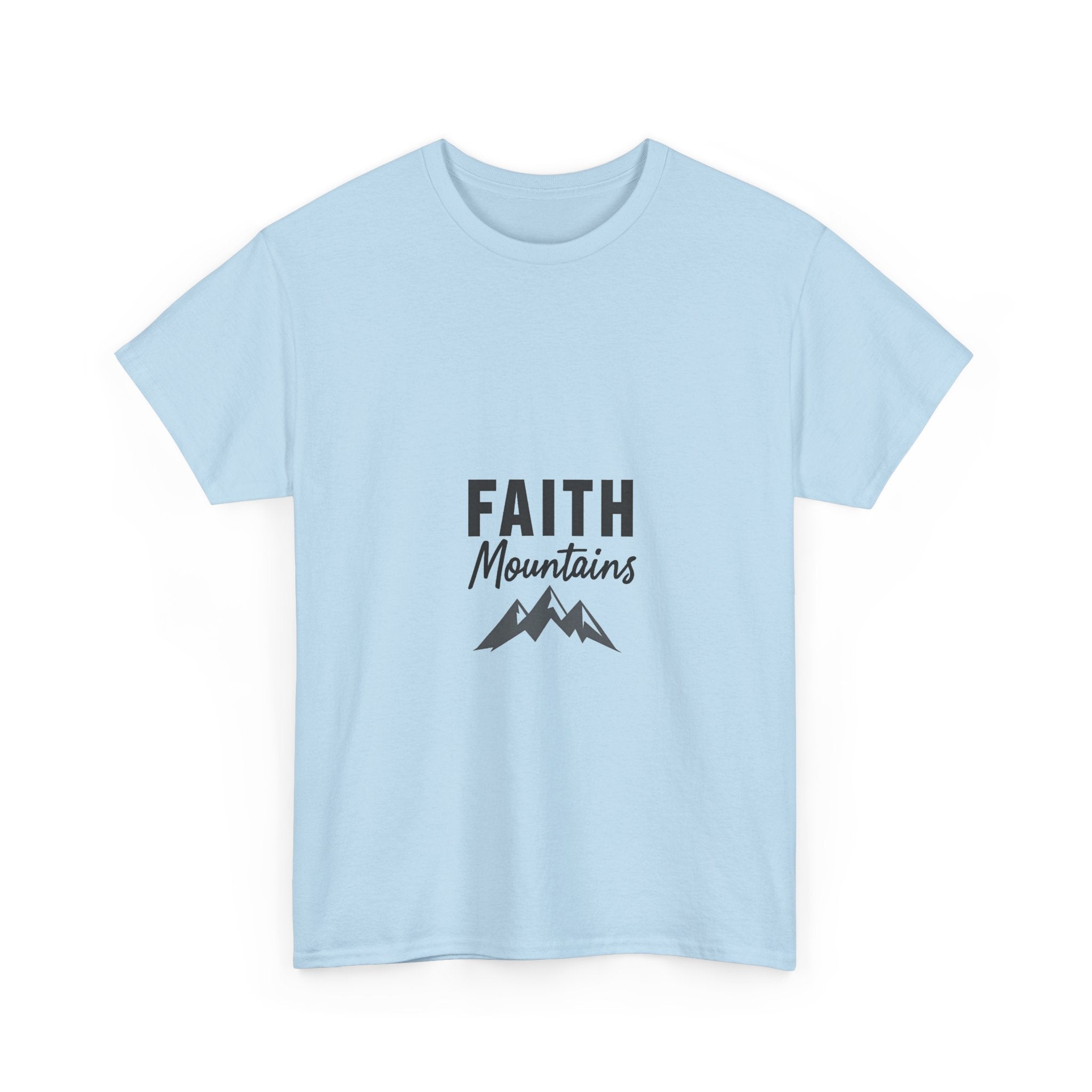 'Faith Mountains' Inspirational Christian Mountain Graphic T-Shirt