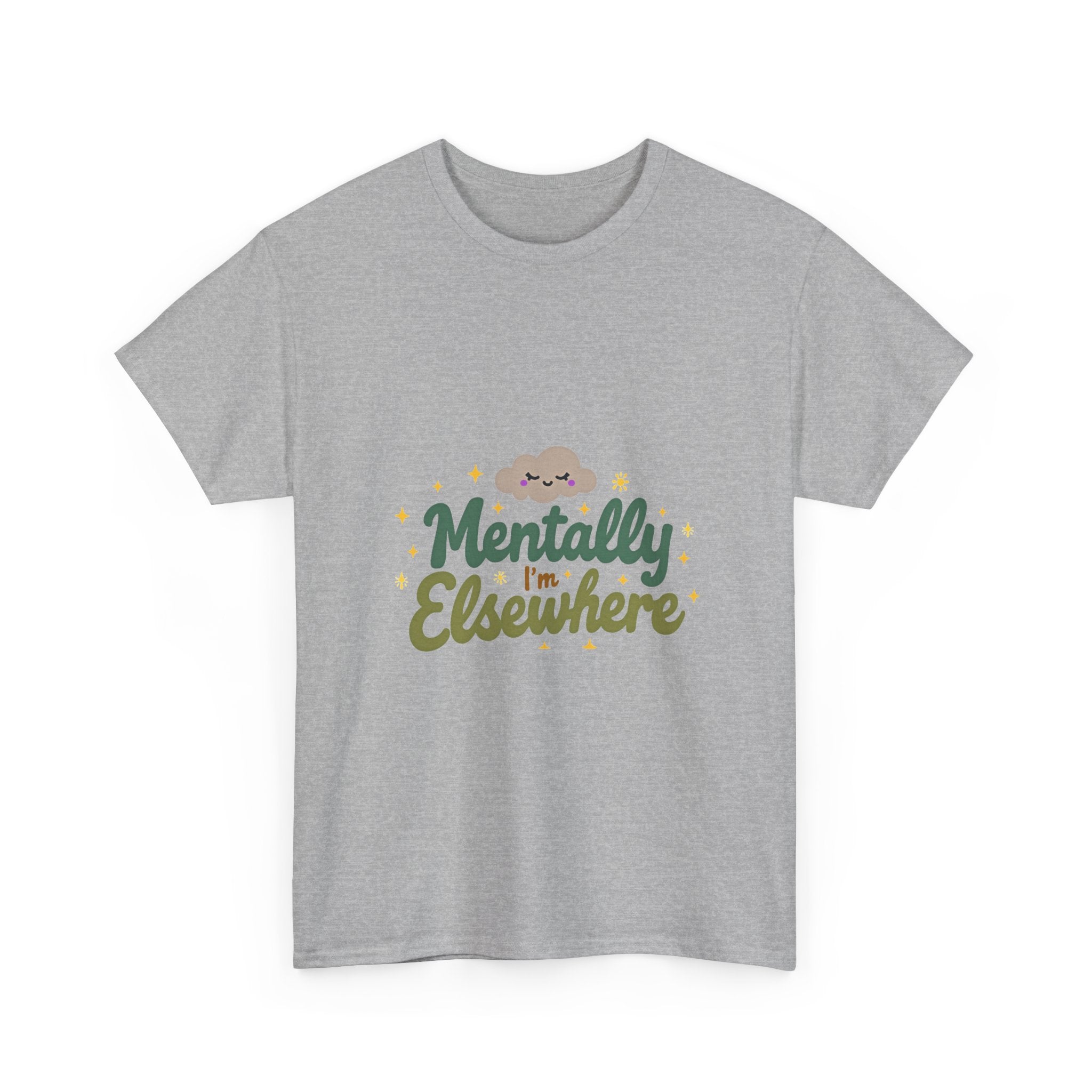 'Mentally Elsewhere' Cute Retro Script Graphic T-Shirt