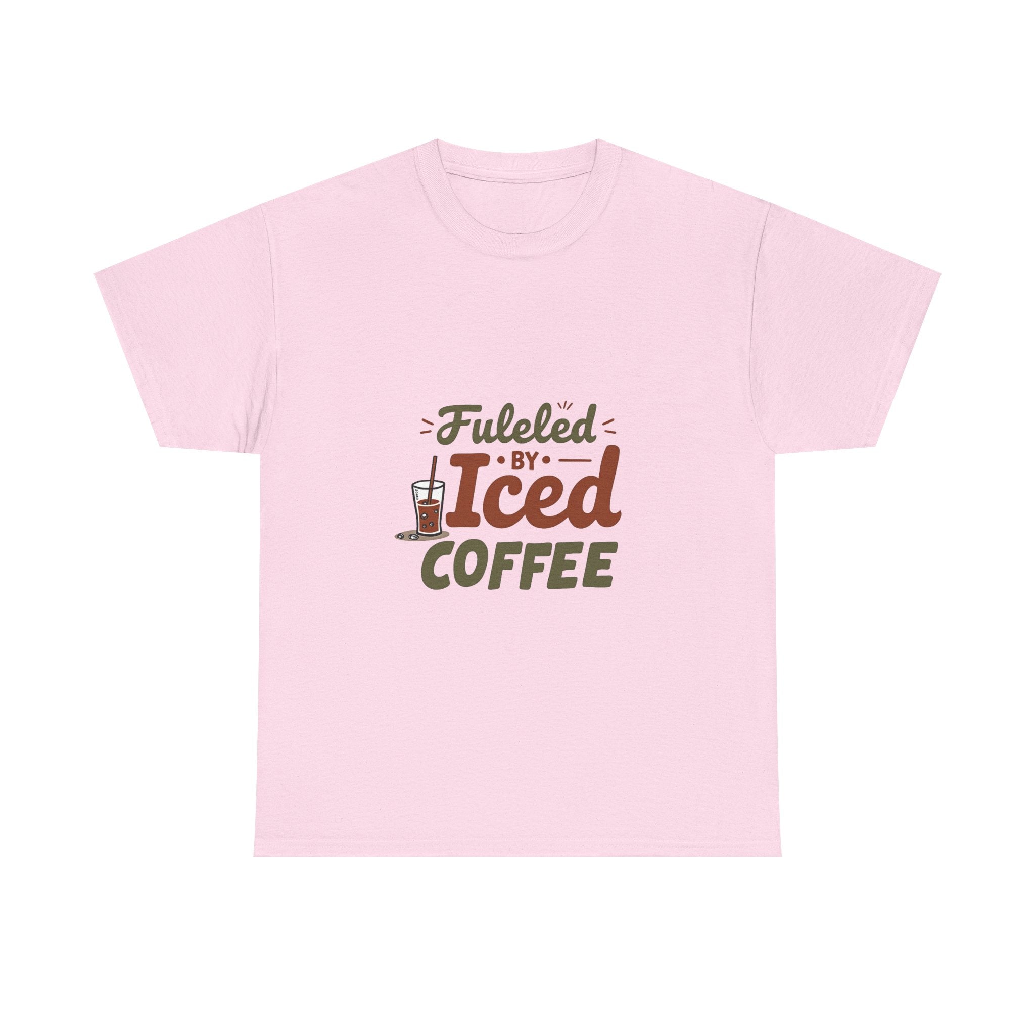 'Fueled by Iced Coffee' Retro Coffee Lover T-Shirt