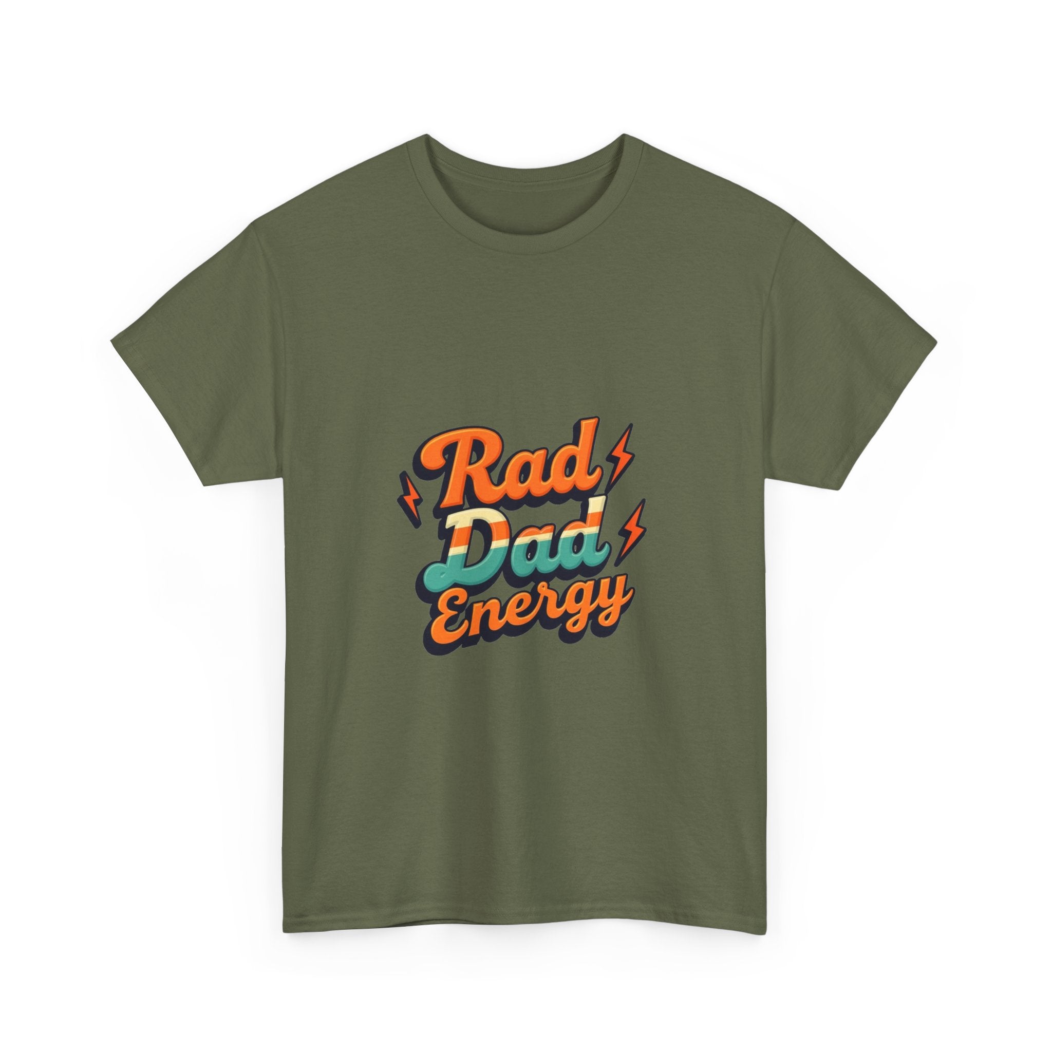 'Rad Dad Energy' Retro Lightning Fathers Day T-Shirt