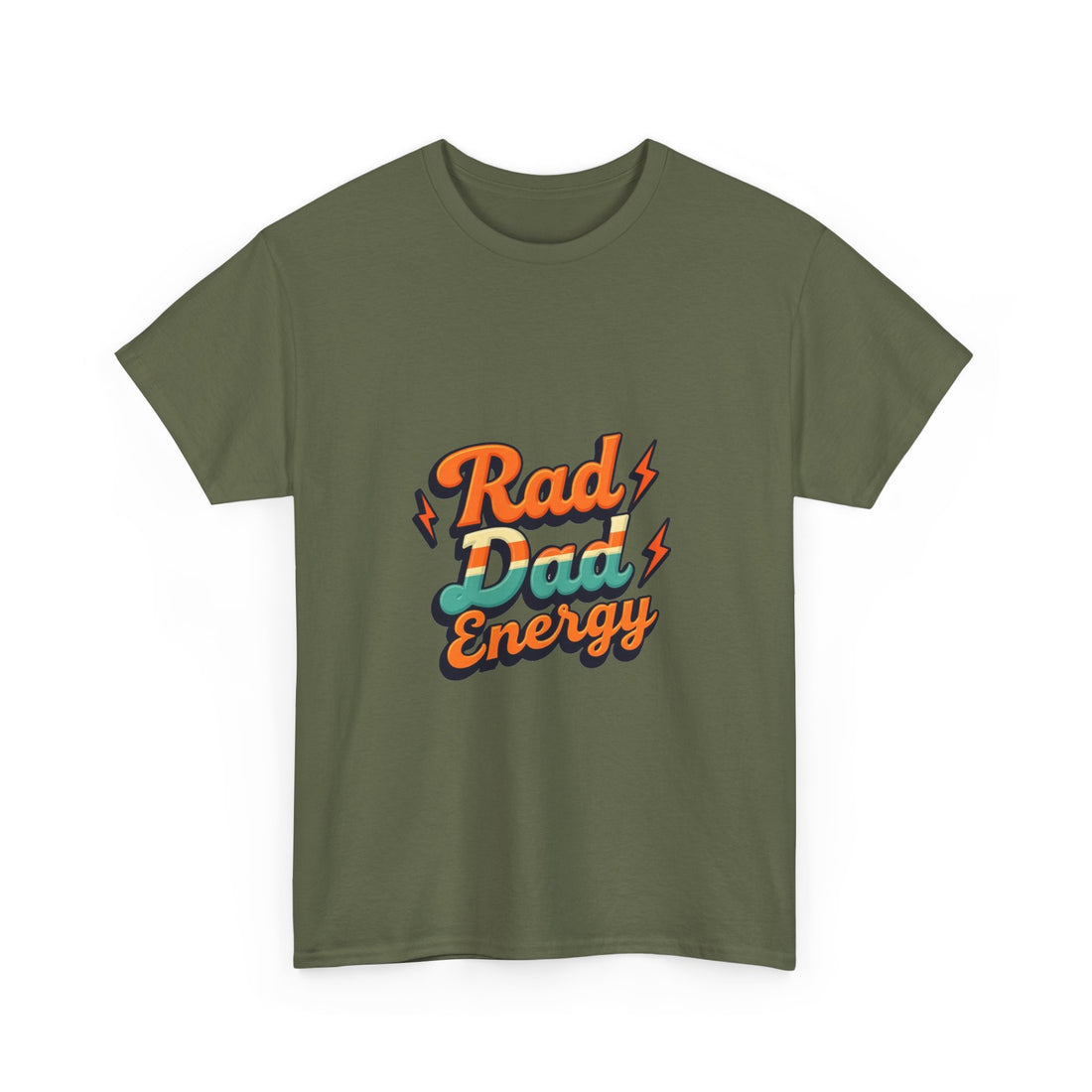 'Rad Dad Energy' Retro Lightning Fathers Day T-Shirt