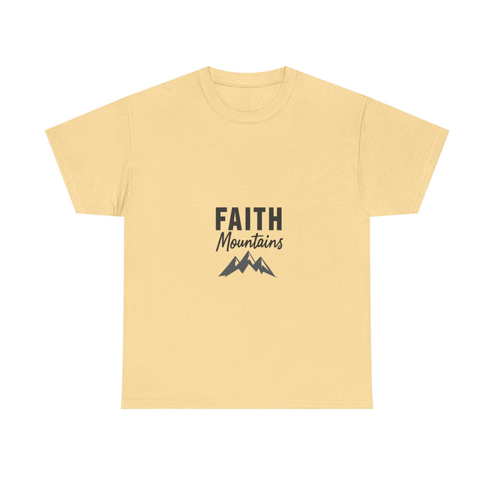 'Faith Mountains' Inspirational Christian Mountain Graphic T-Shirt