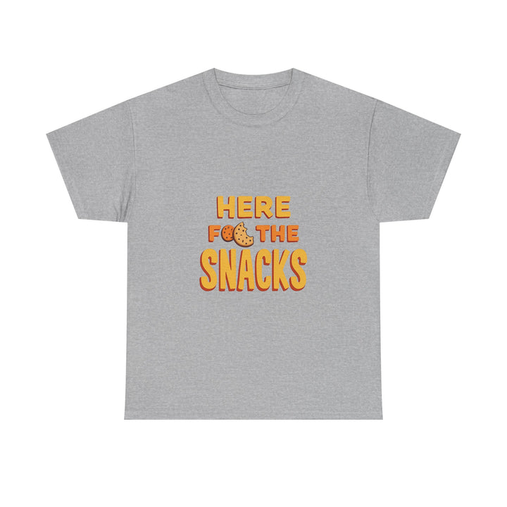 "Here for the Snacks" Funny Graphic T-Shirt