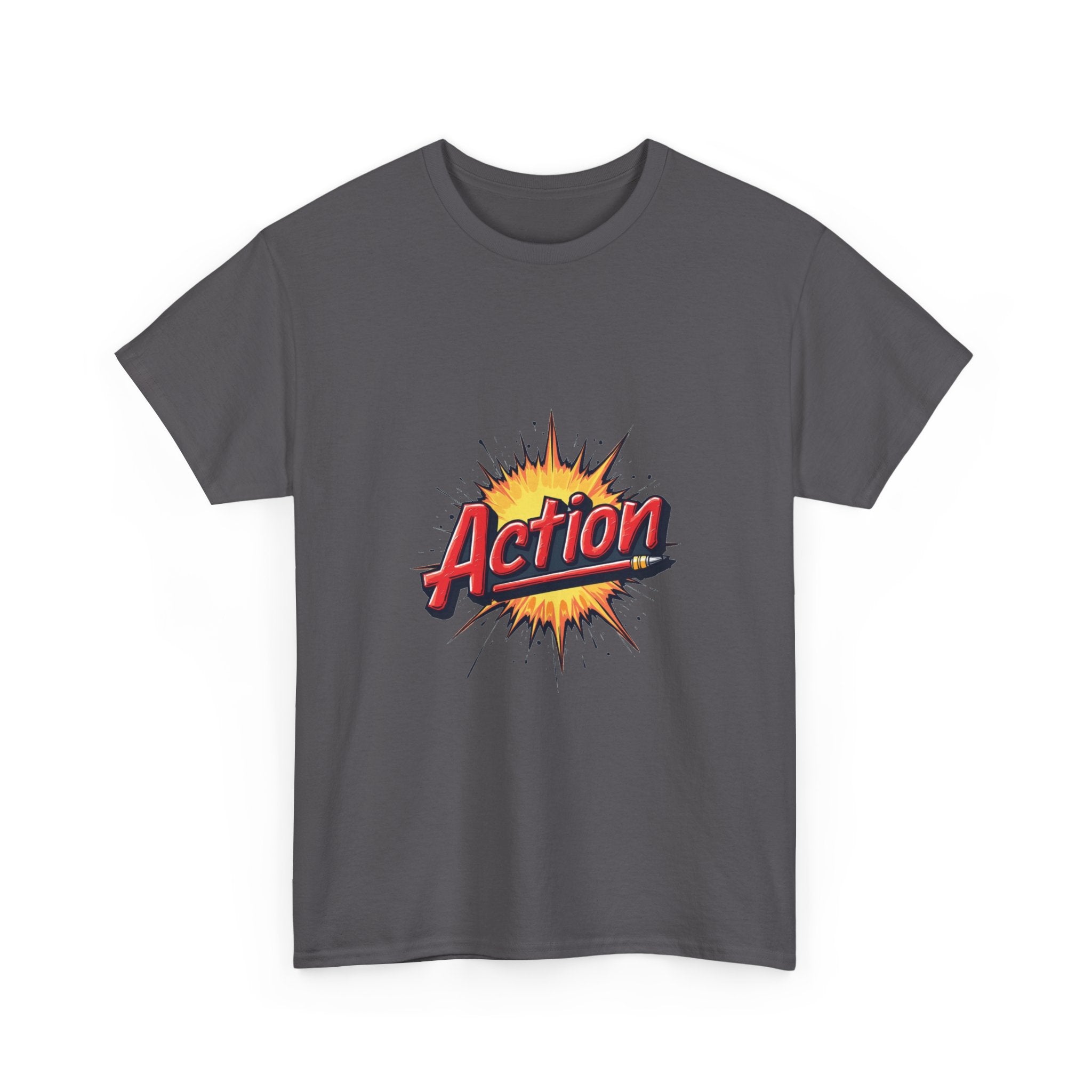 'Action' Graphic Retro Comic Burst T Shirt
