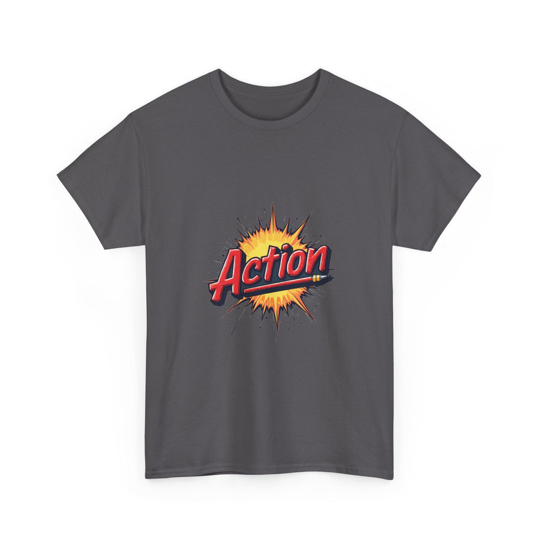 'Action' Graphic Retro Comic Burst T Shirt