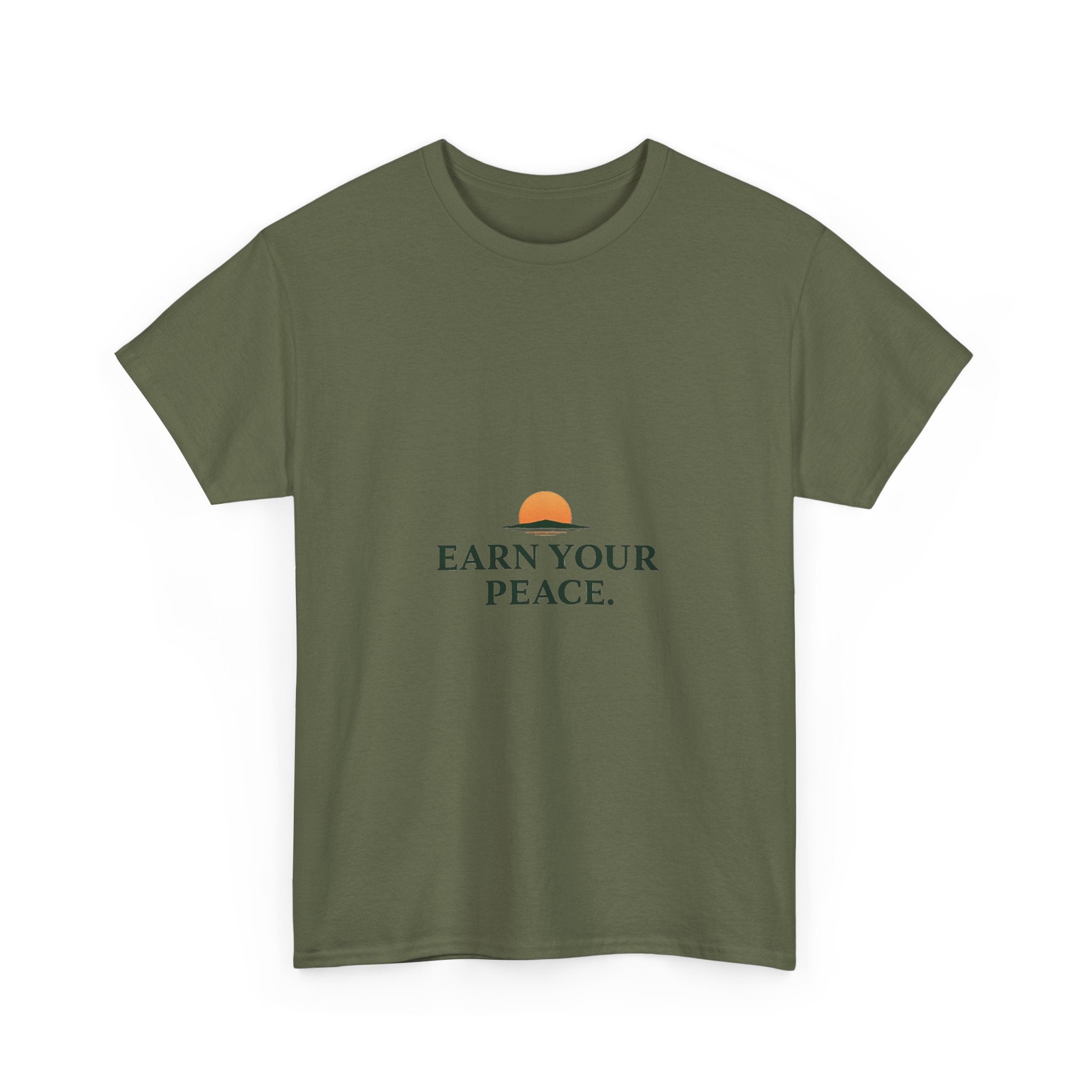 'Earn Your Peace' Tee Minimal Sunrise Graphic T-Shirt