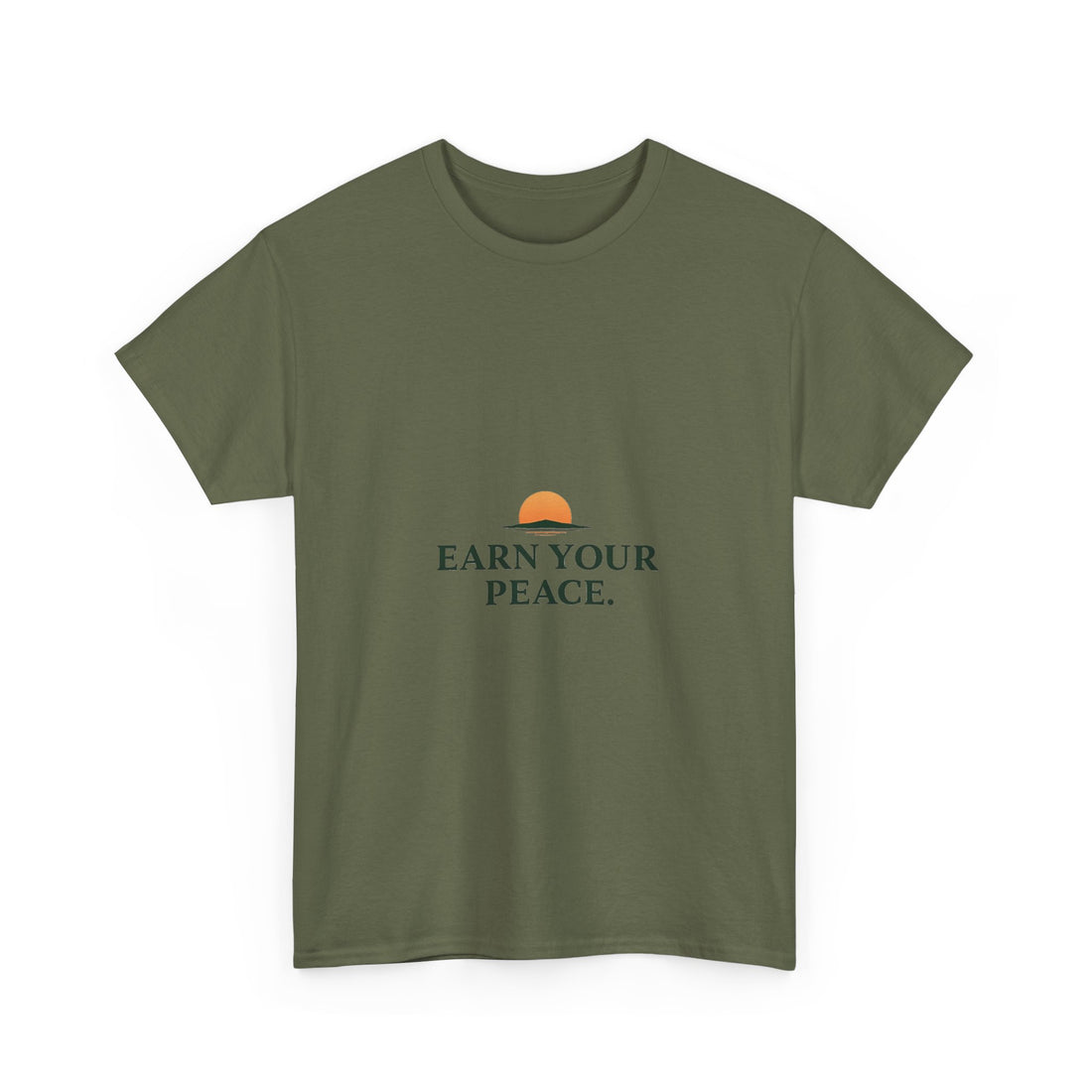 'Earn Your Peace' Tee Minimal Sunrise Graphic T-Shirt