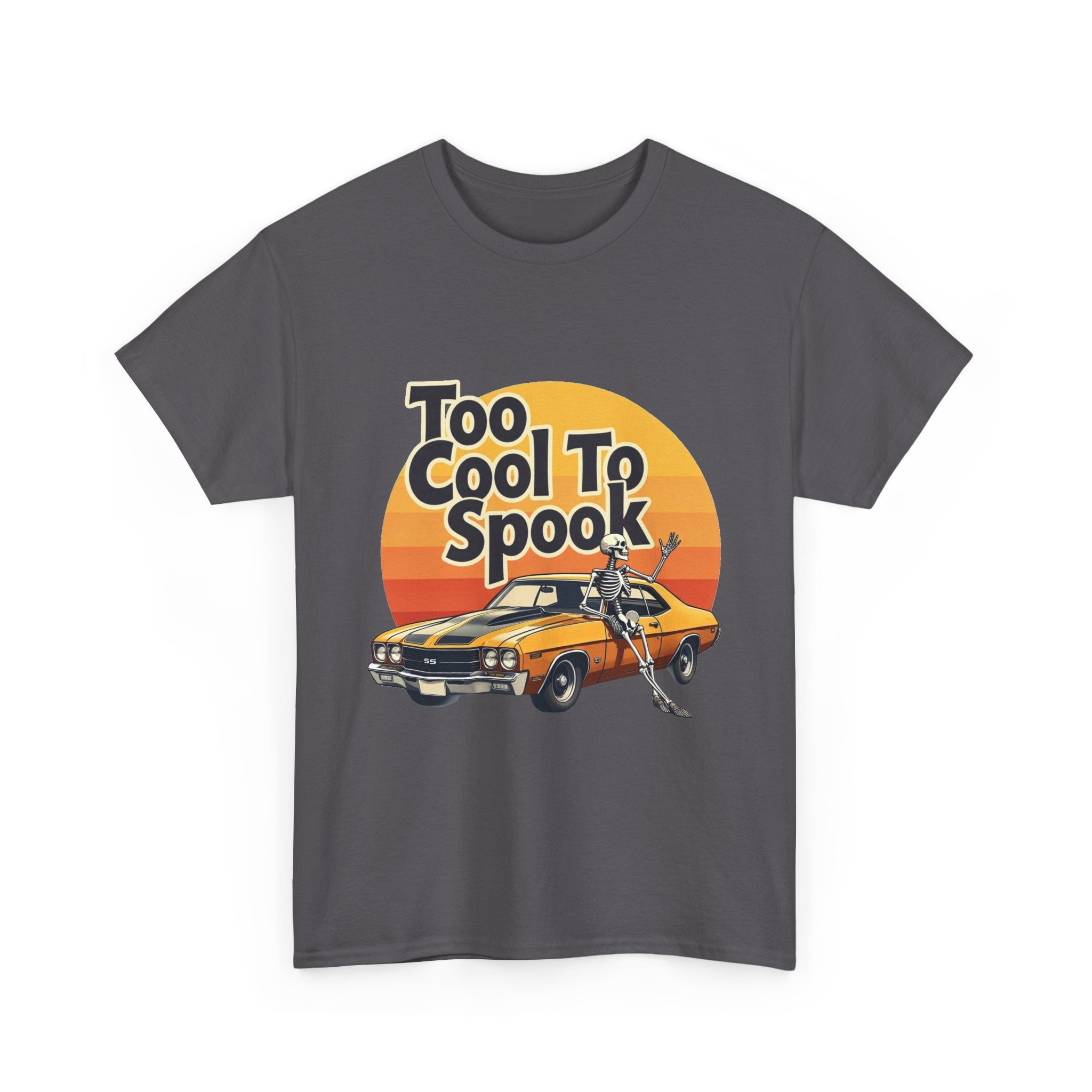 'Too Cool To Spook'  Retro Muscle Car Halloween T-Shirt