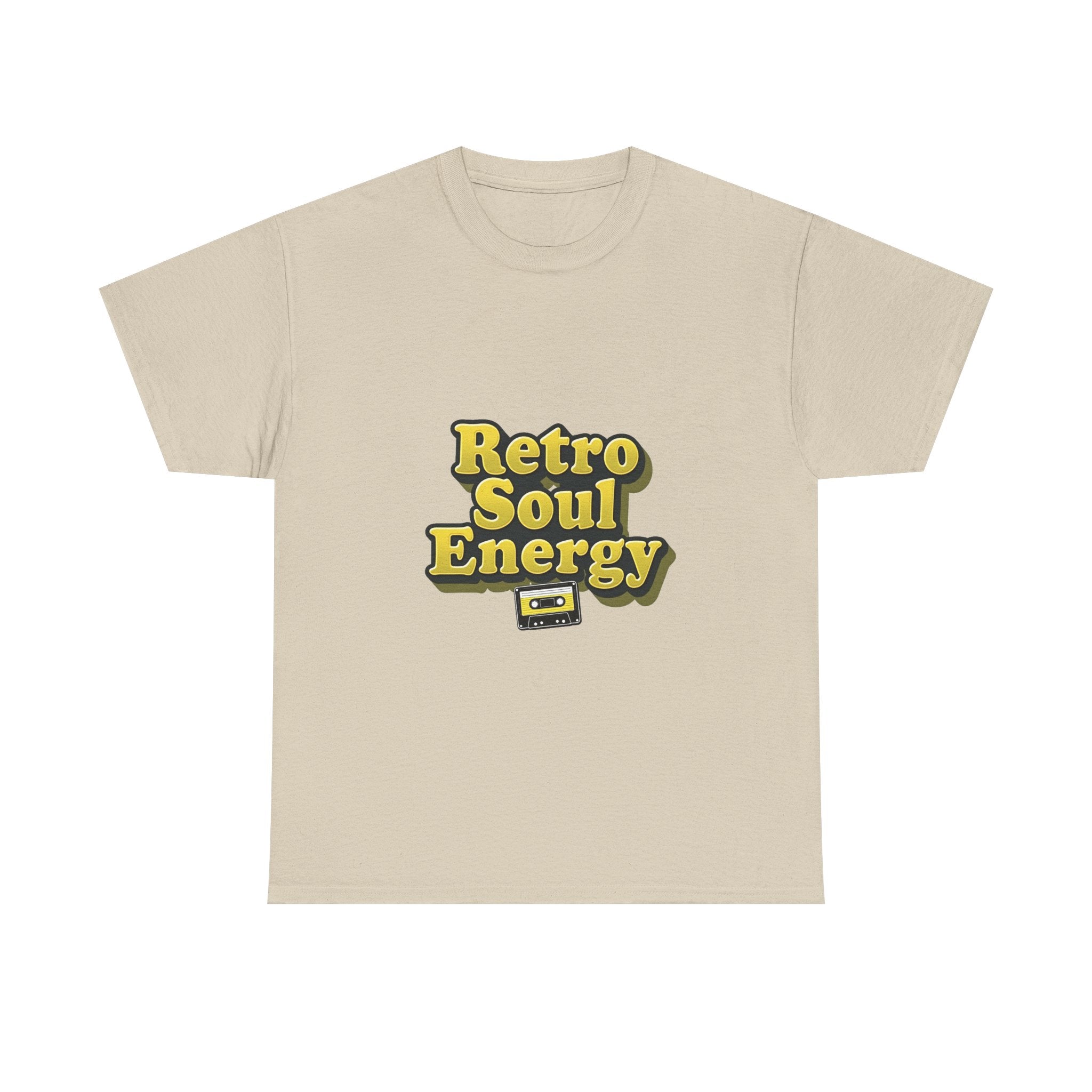 'Retro Soul Energy'  Vintage Vibe Graphic T-Shirt with Cassette Design