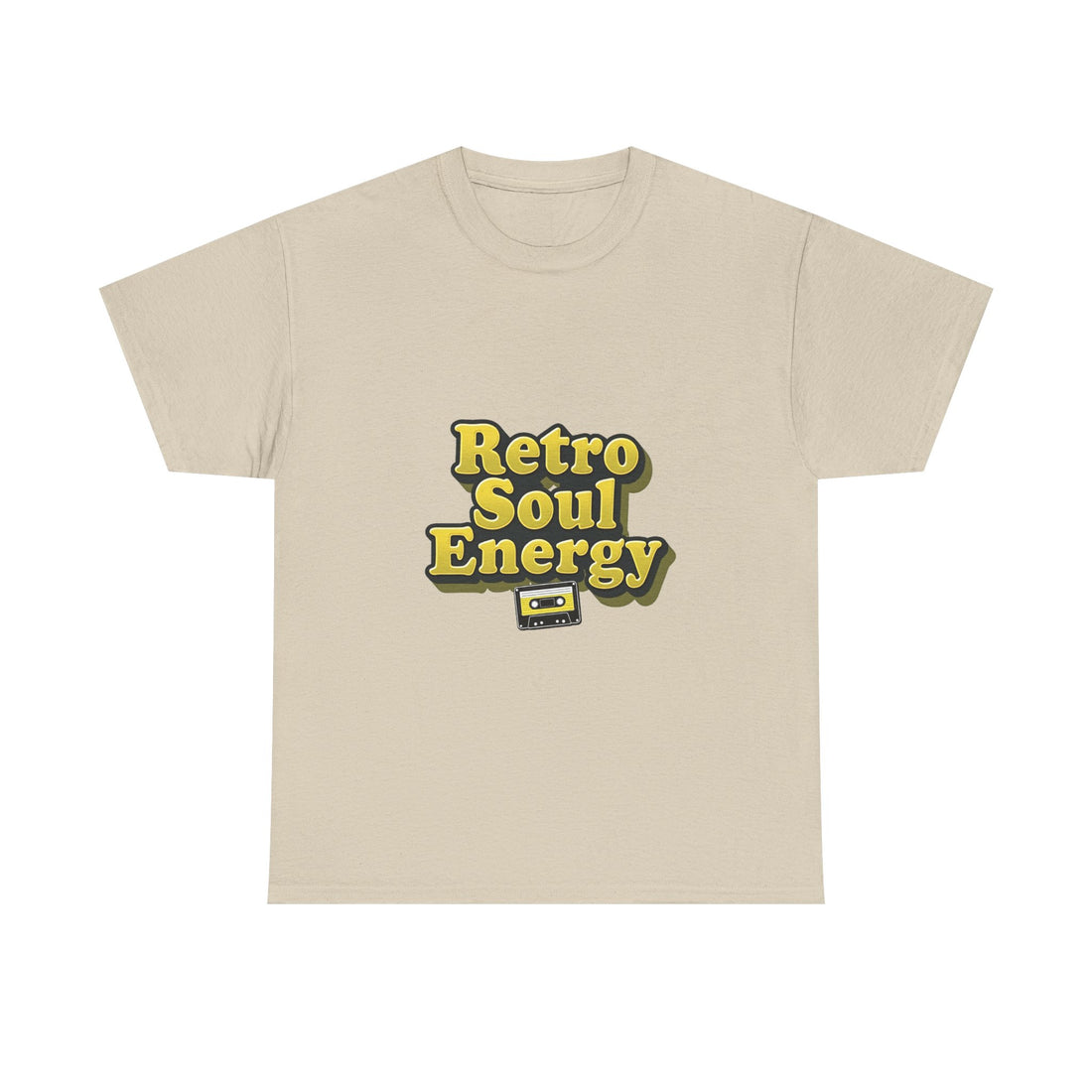 'Retro Soul Energy'  Vintage Vibe Graphic T-Shirt with Cassette Design