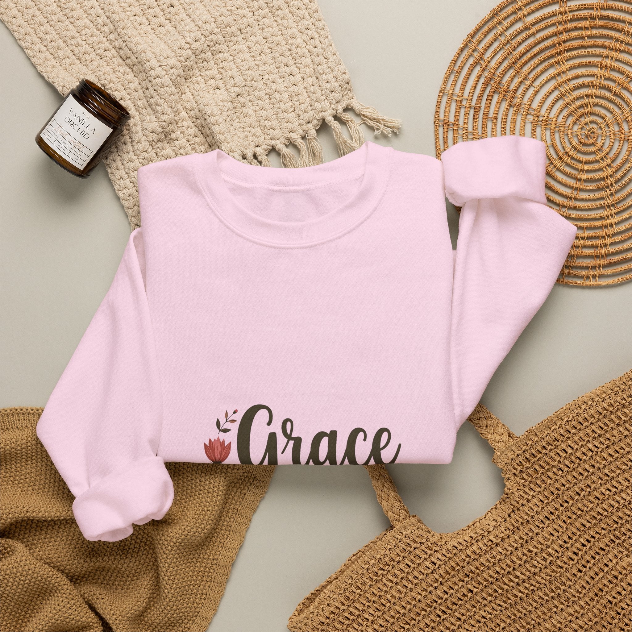 'Grace Upon Grace'  Floral Faith Crewneck Sweatshirt