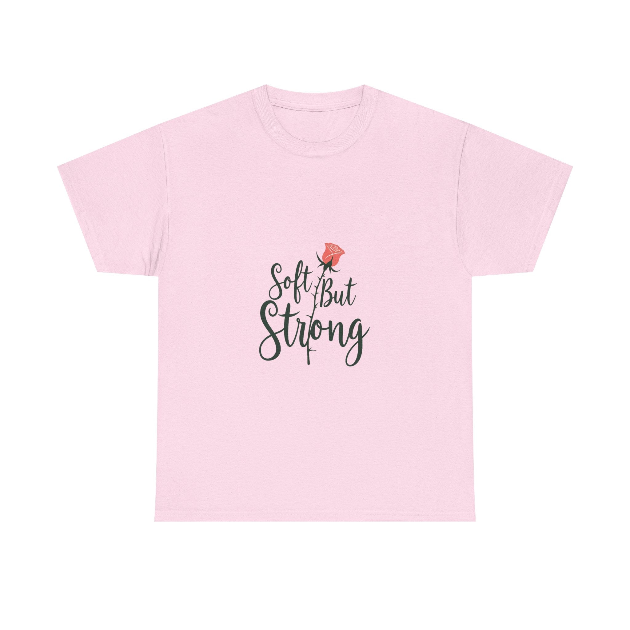 'Soft But Strong' Inspirational Floral Graphic T-Shirt