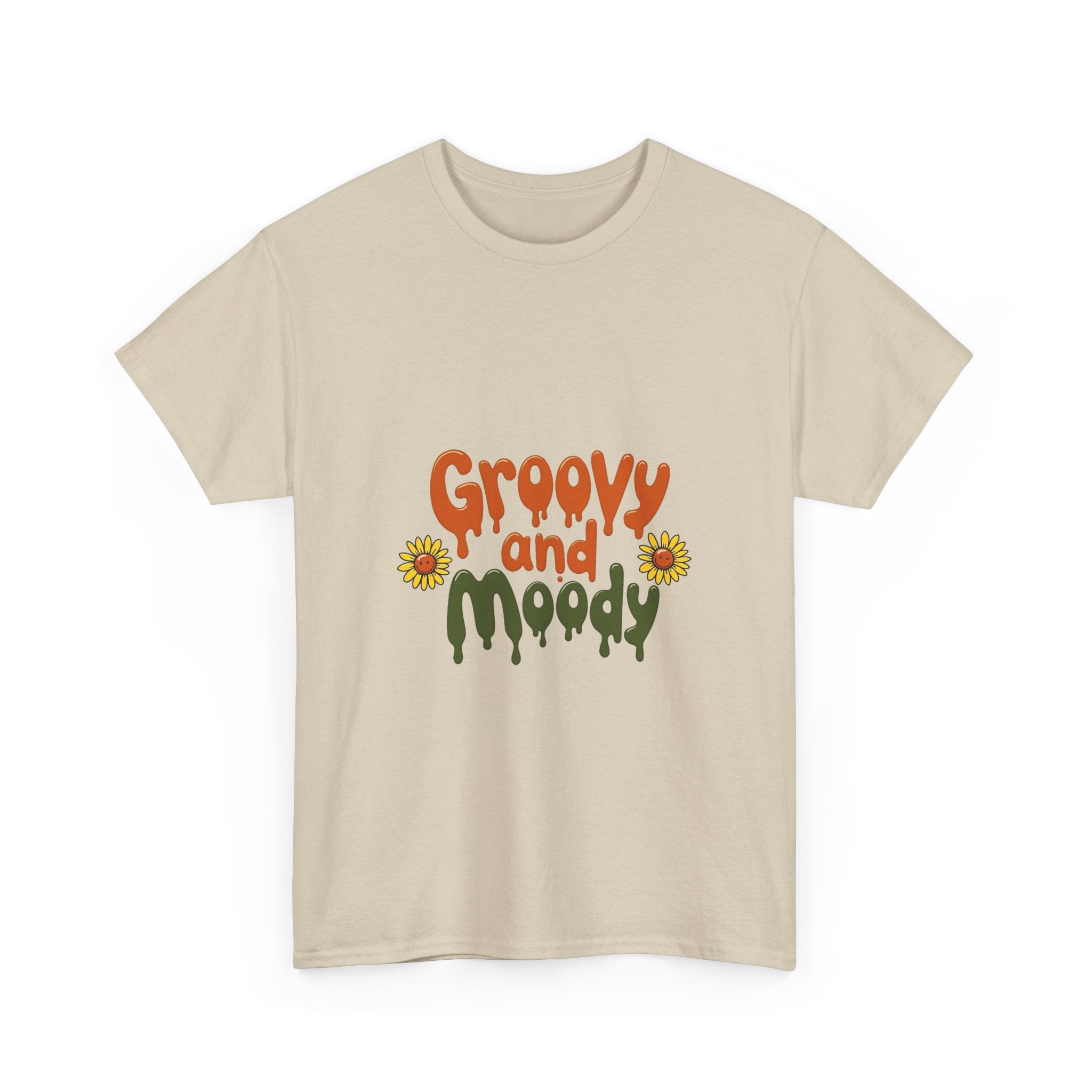 'Groovy and Moody' Retro Flower Graphic T‑Shirt