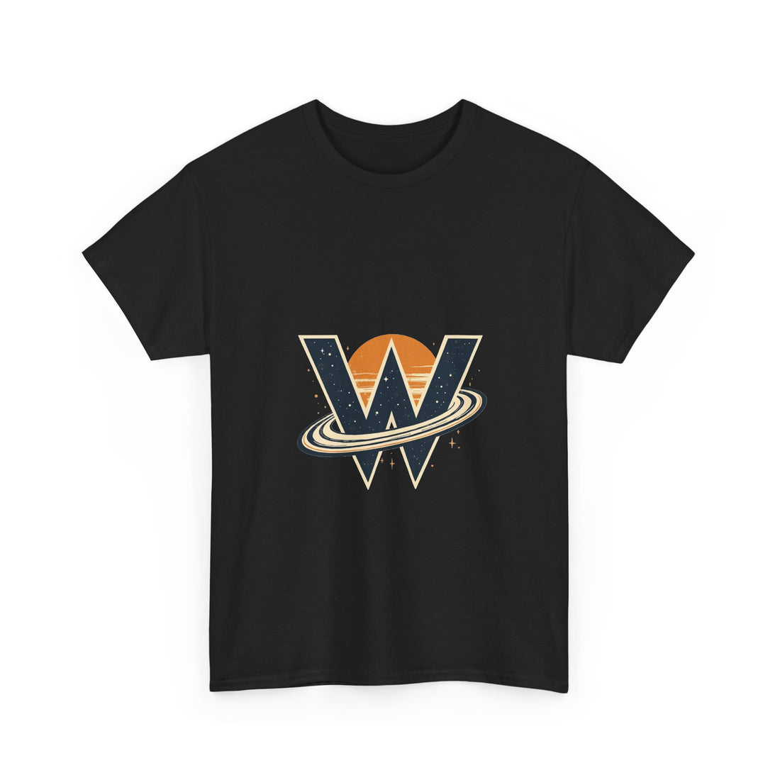 Retro Space W Logo  — Vintage Planet Ring Graphic T-Shirt