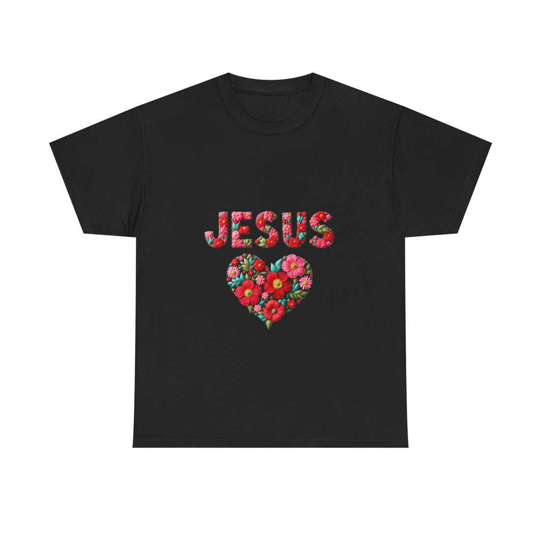 'Jesus' Floral Heart T-Shirt