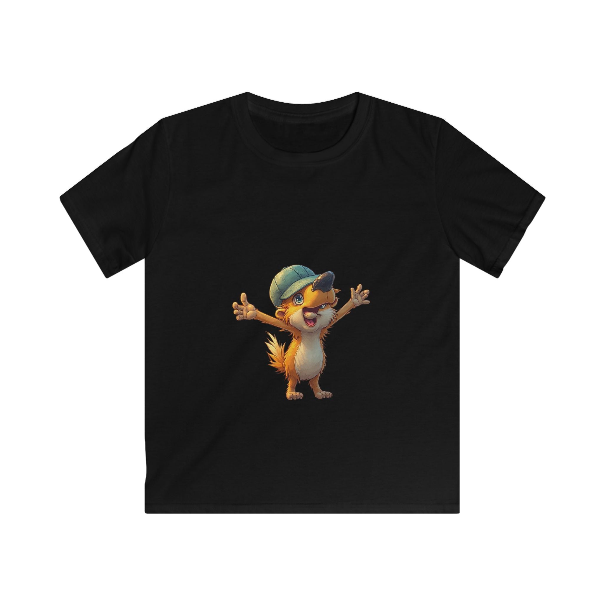 Cute Cartoon Fox in Cap Shirt for Boys & Girls