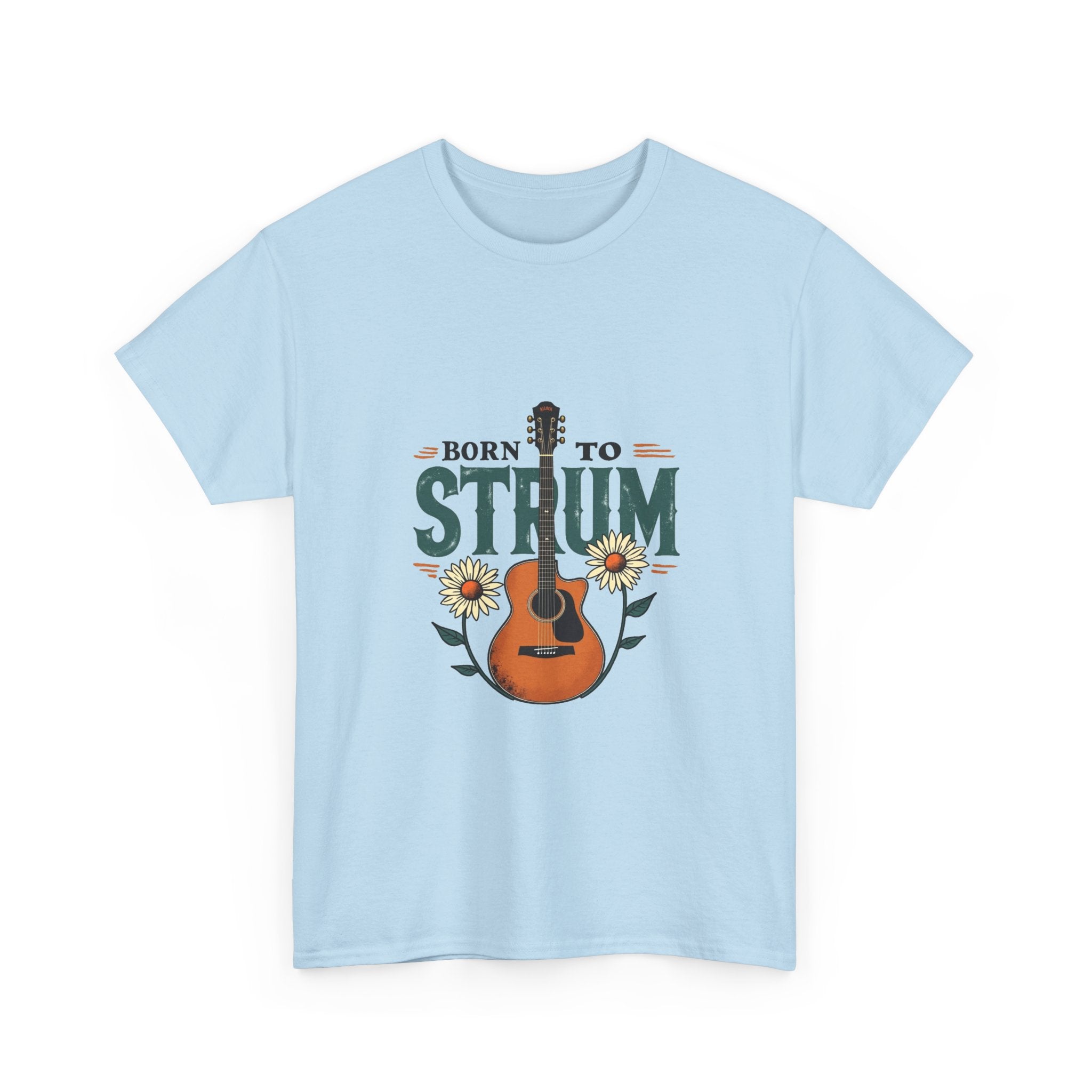 Born to Strum Acoustic Guitar T-Shirt for Musicians & Music Lovers