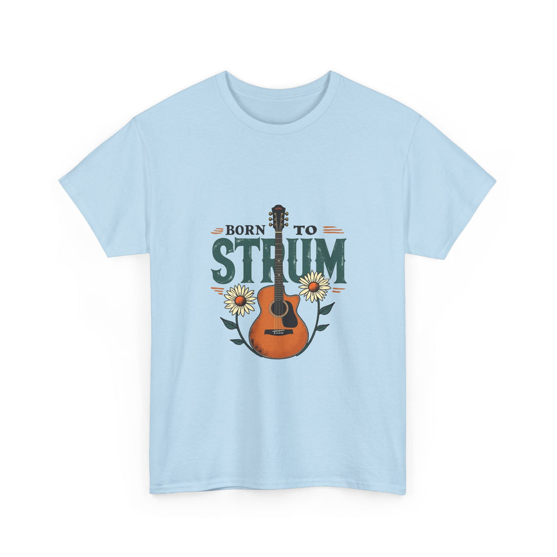Born to Strum Acoustic Guitar T-Shirt for Musicians & Music Lovers