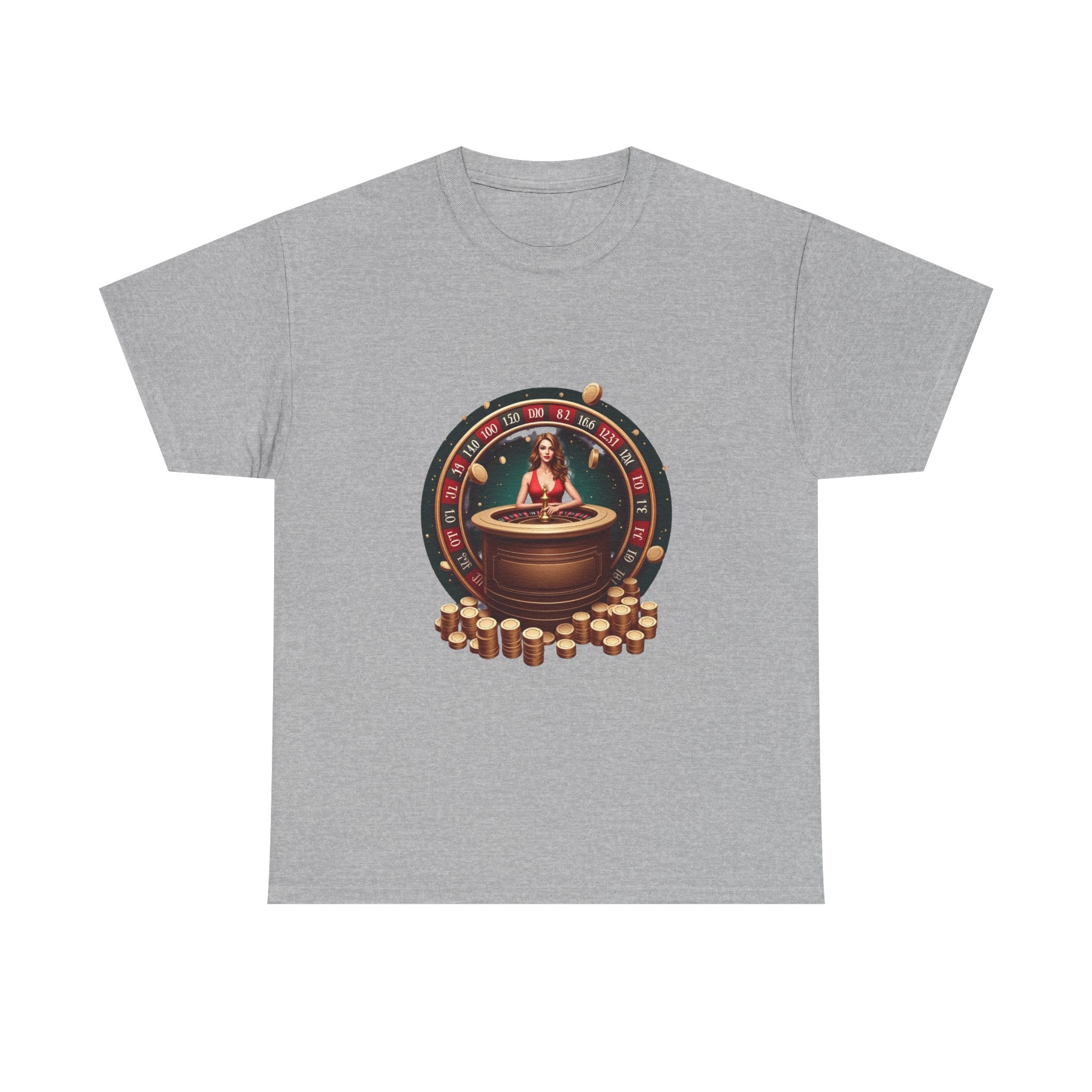 Roulette Goddess Casino Vintage Roulette Wheel & Casino Chips T-Shirt