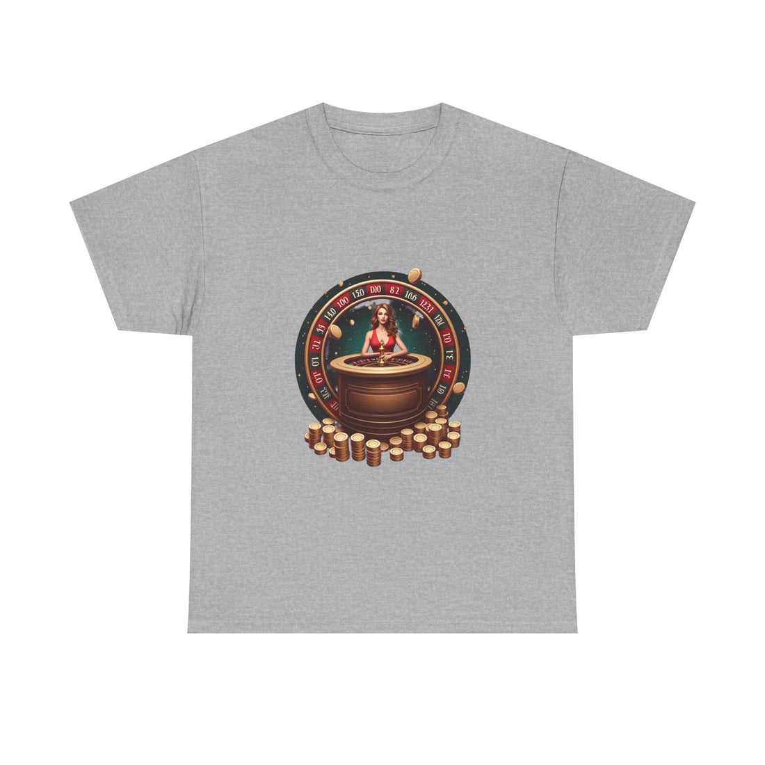 Roulette Goddess Casino Vintage Roulette Wheel & Casino Chips T-Shirt