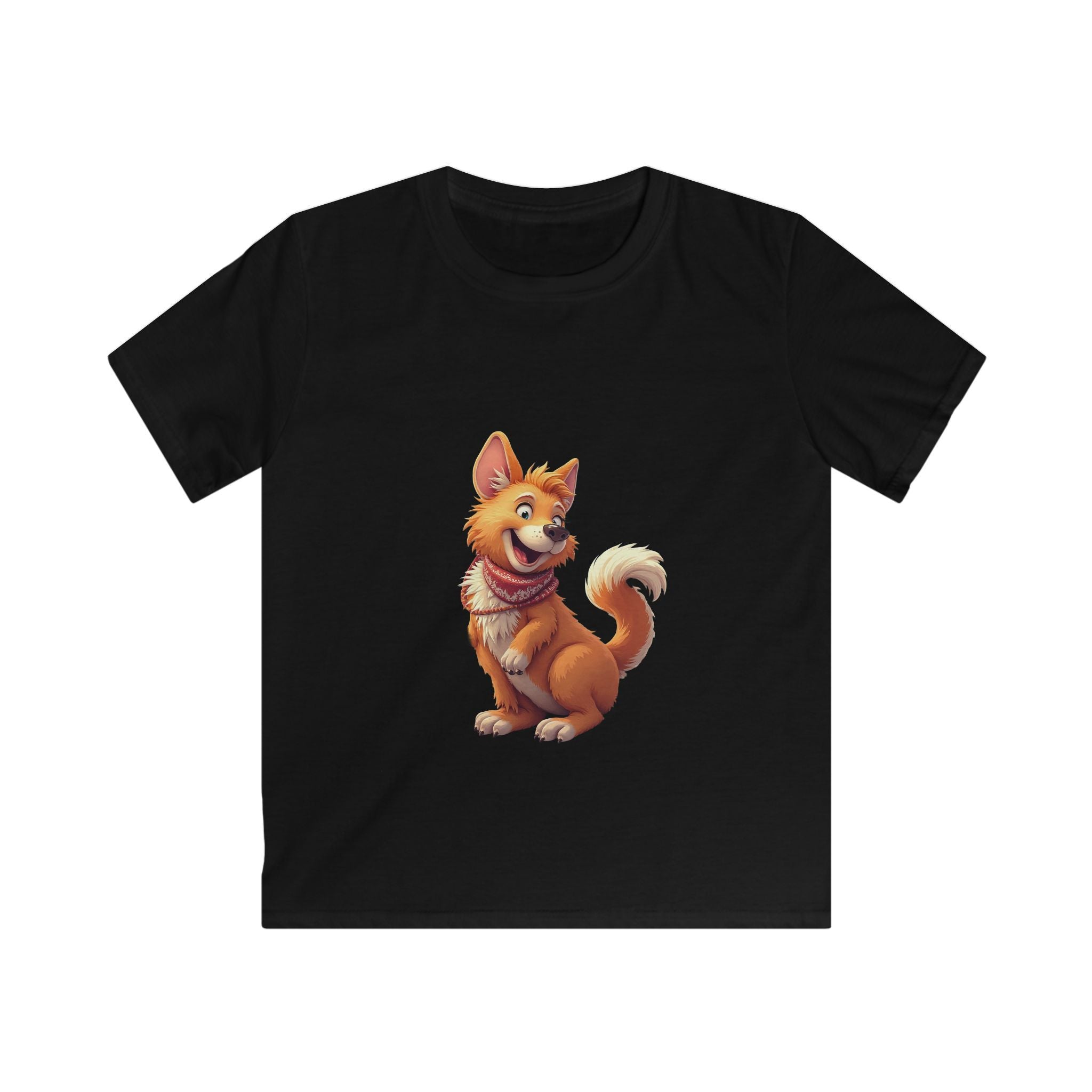 Cute Smiling Shiba Inu Dog Cartoon Kids Graphic T-Shirt