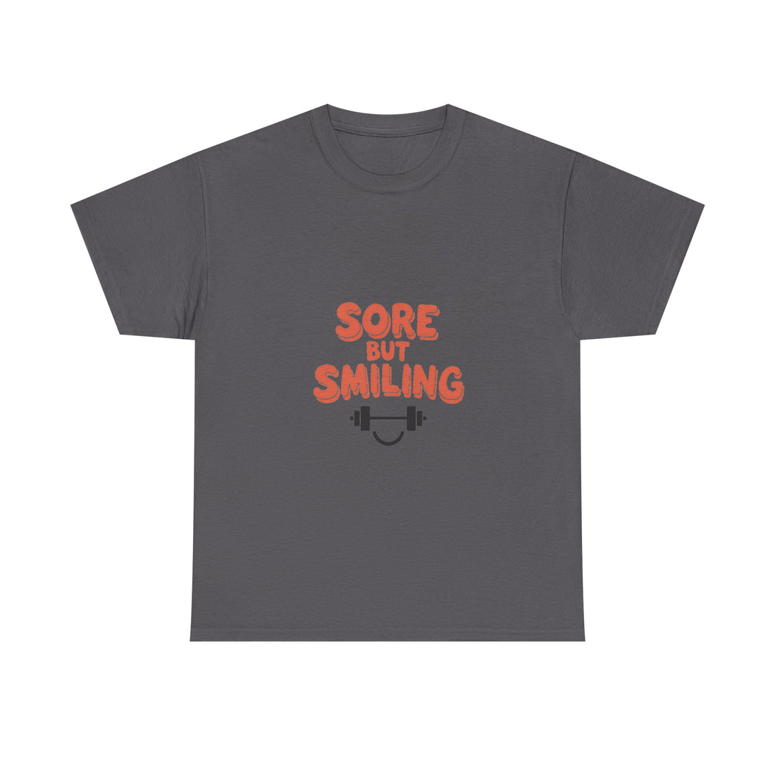 'Sore But Smiling' Workout Fitness Gym T‑Shirt with Barbell Graphic