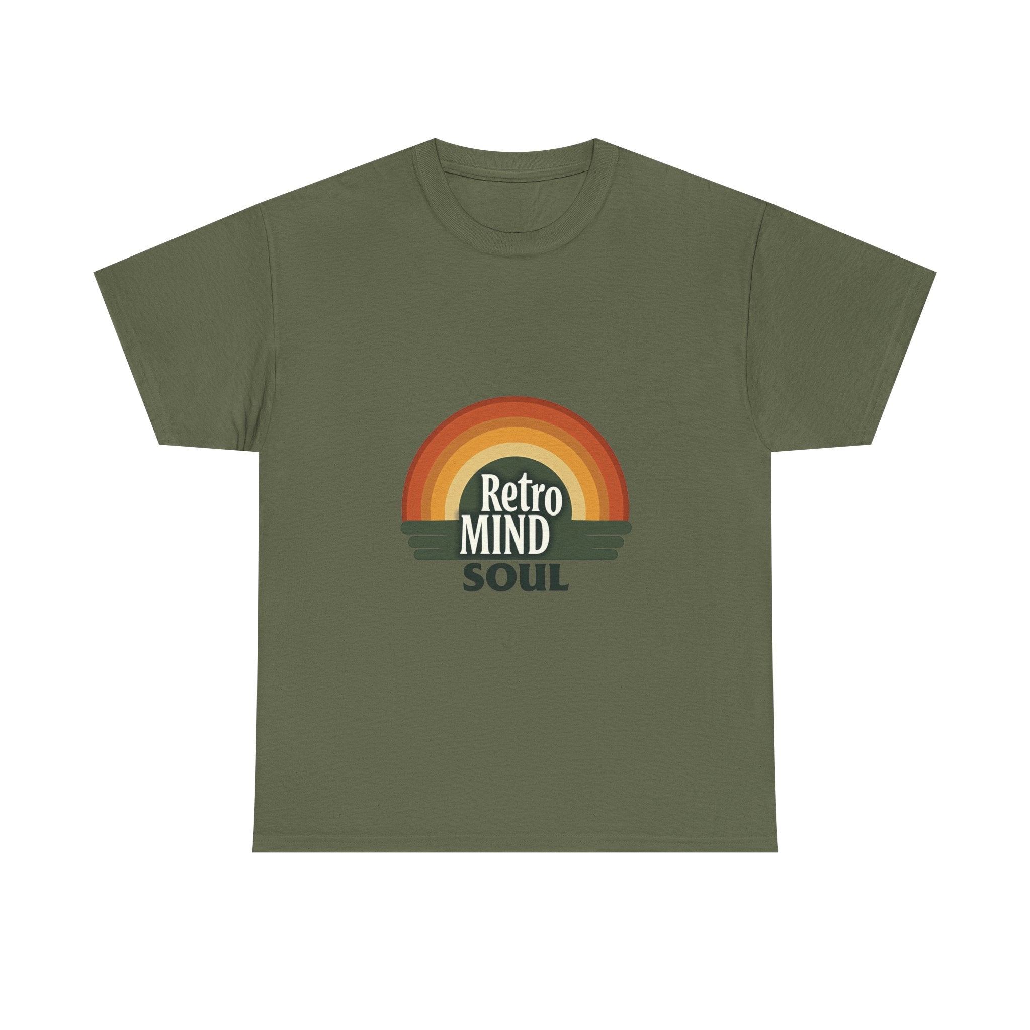 'Retro Mind Soul'  - Vintage Rainbow Graphic T-Shirt
