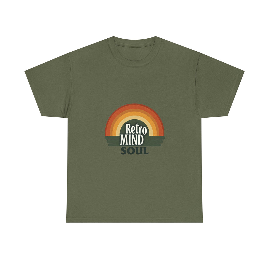 'Retro Mind Soul'  - Vintage Rainbow Graphic T-Shirt