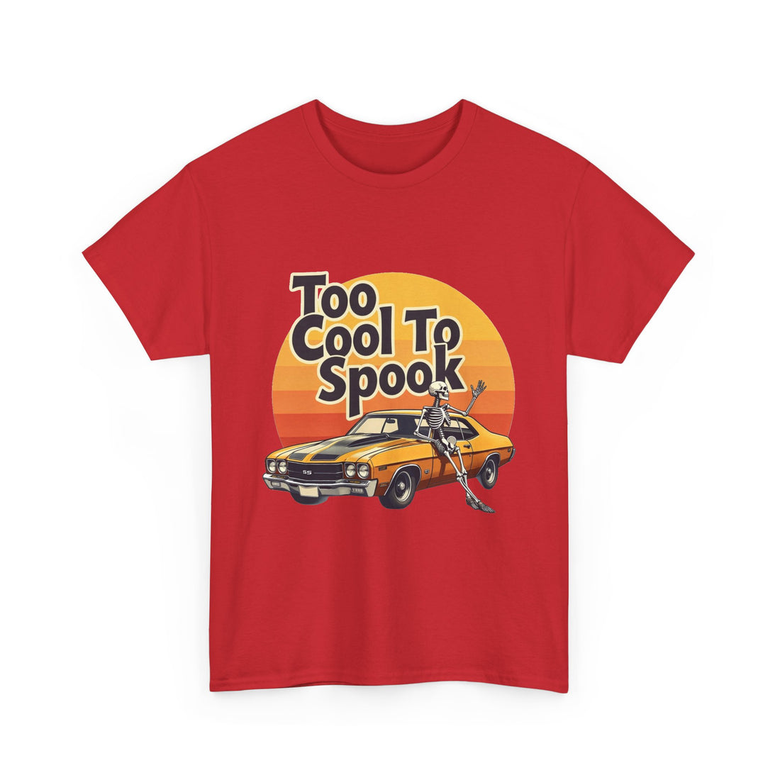 'Too Cool To Spook'  Retro Muscle Car Halloween T-Shirt