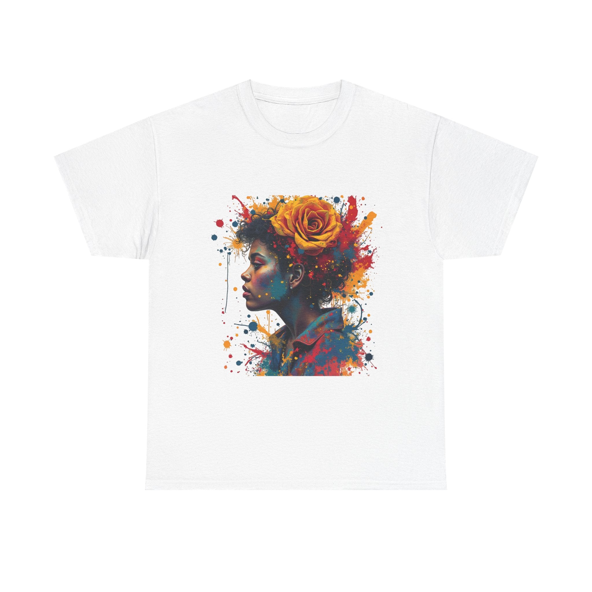 Artistic Floral Portrait T-Shirt