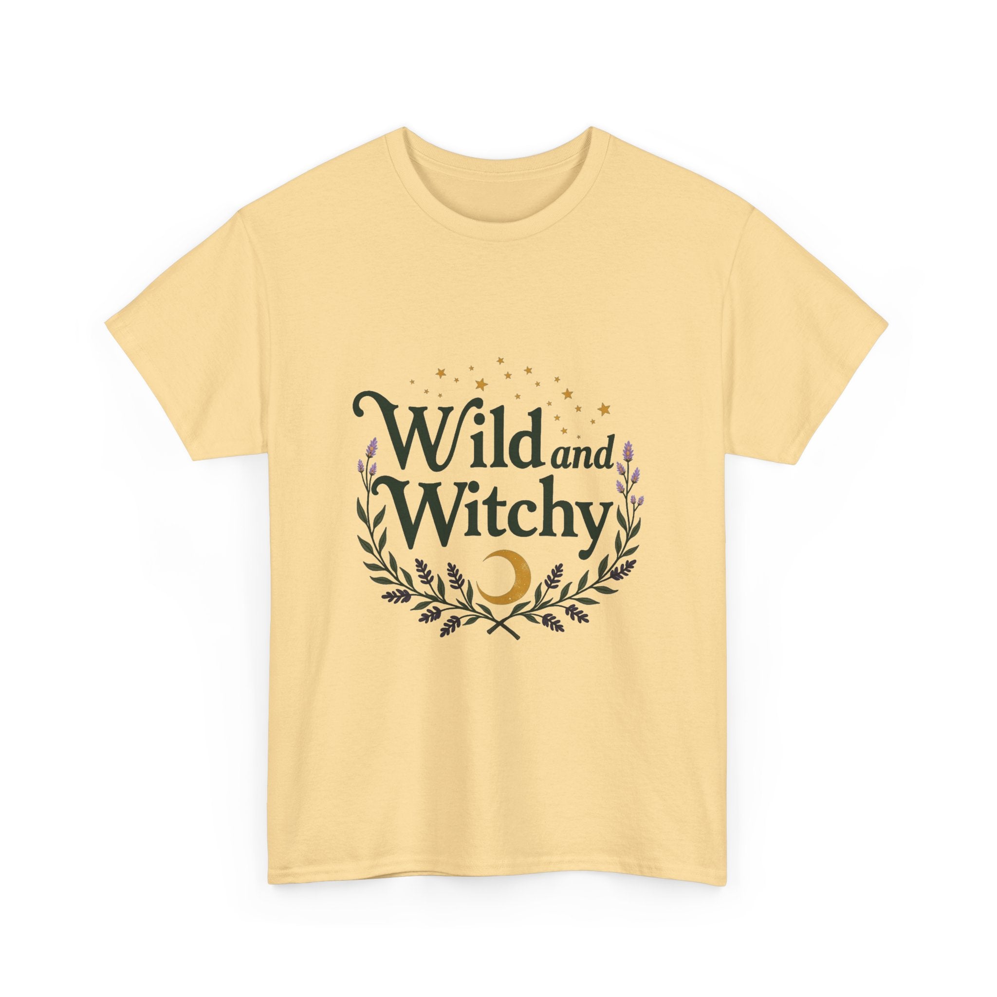 'Wild and Witchy' Moon & Laurel Witchcraft Graphic T‑Shirt