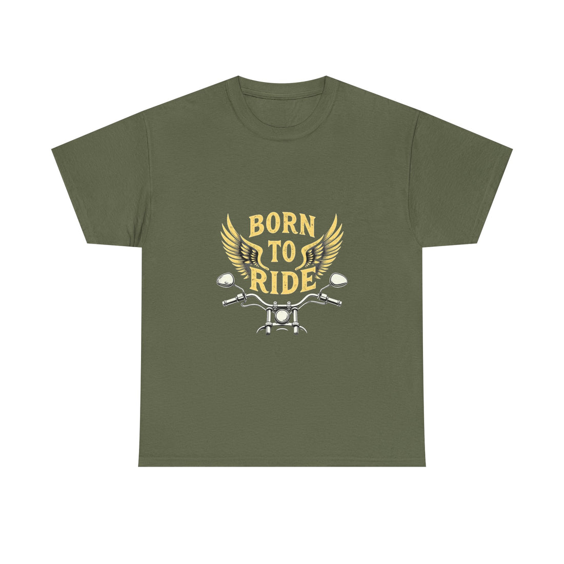 Born to Ride Motorcycle Vintage Biker T-Shirt with Wings Graphic