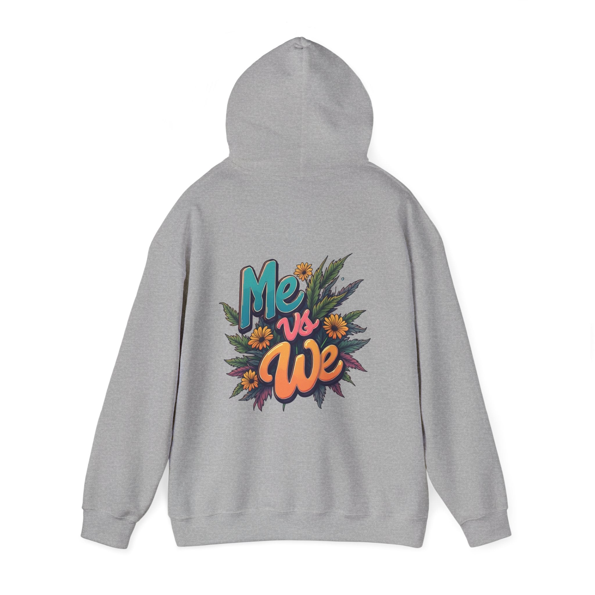 'Me vs We' Floral Hoodie Retro Sunflower Unity Hooded Sweatshirt
